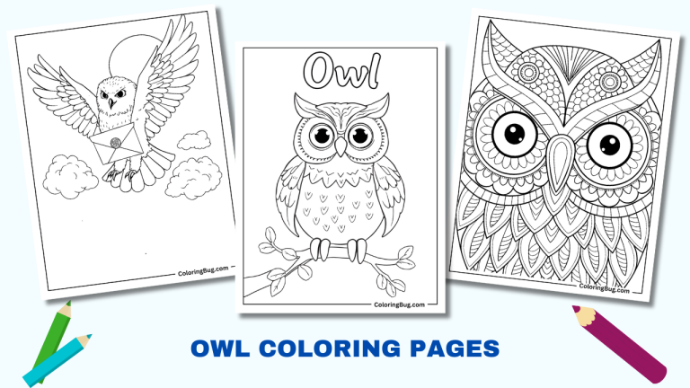 50 Owl Coloring Pages (Free printable PDFs)
