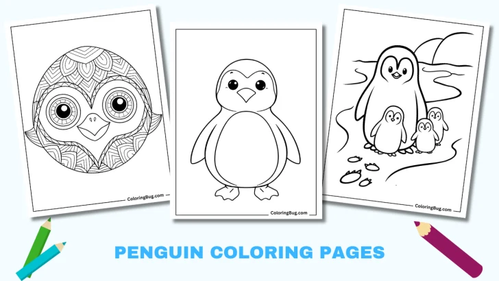 50 Penguin Coloring Pages (Free Printable PDFs)