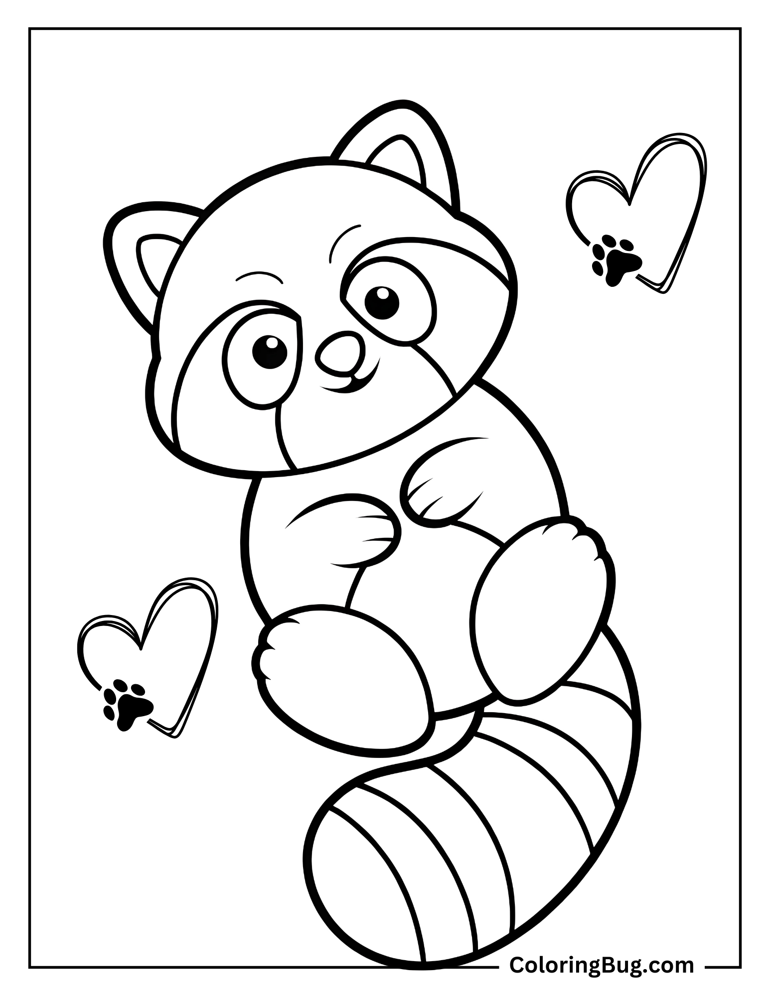 Raccoon Laying On Its Back Coloring Sheet