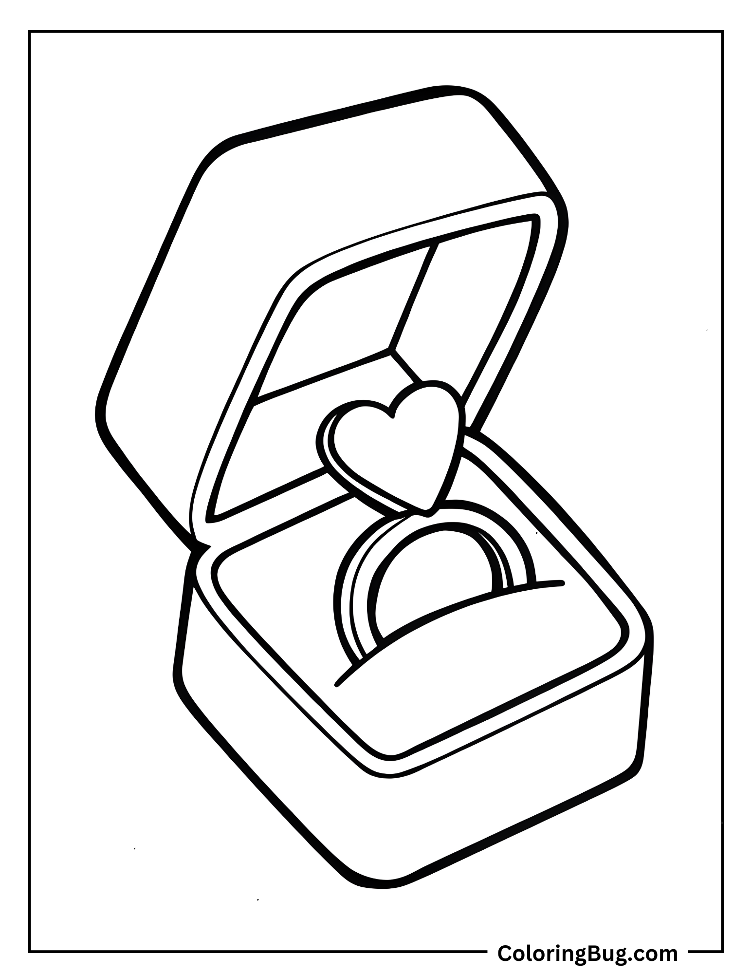 Ring With Heart Coloring Sheet