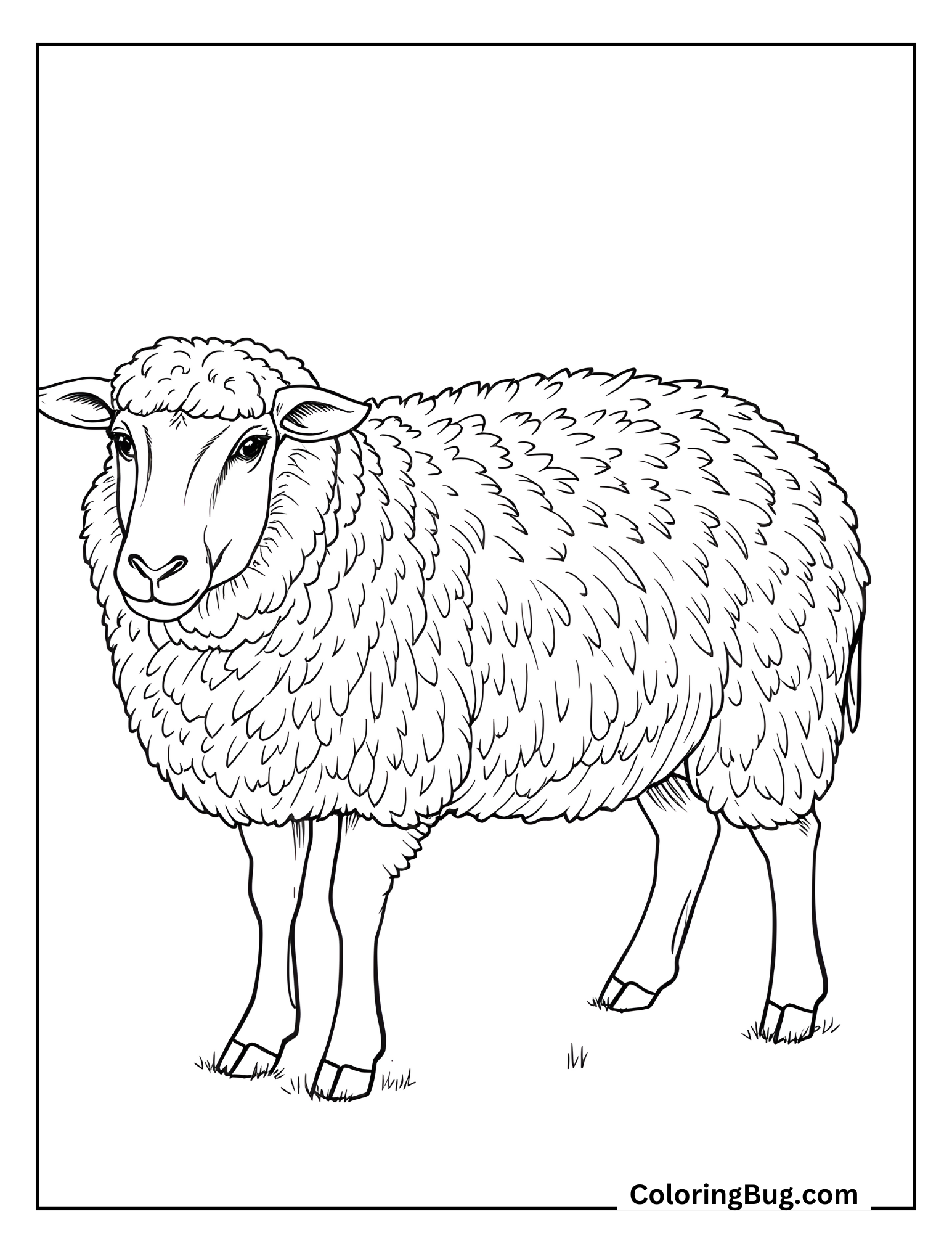 Romney sheep coloring sheet