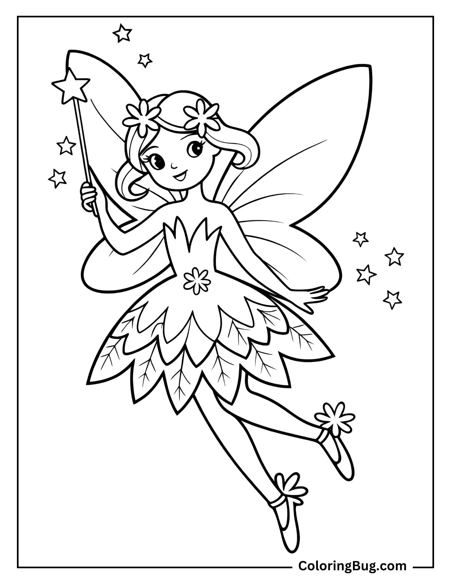 Simple Fairy Coloring Page