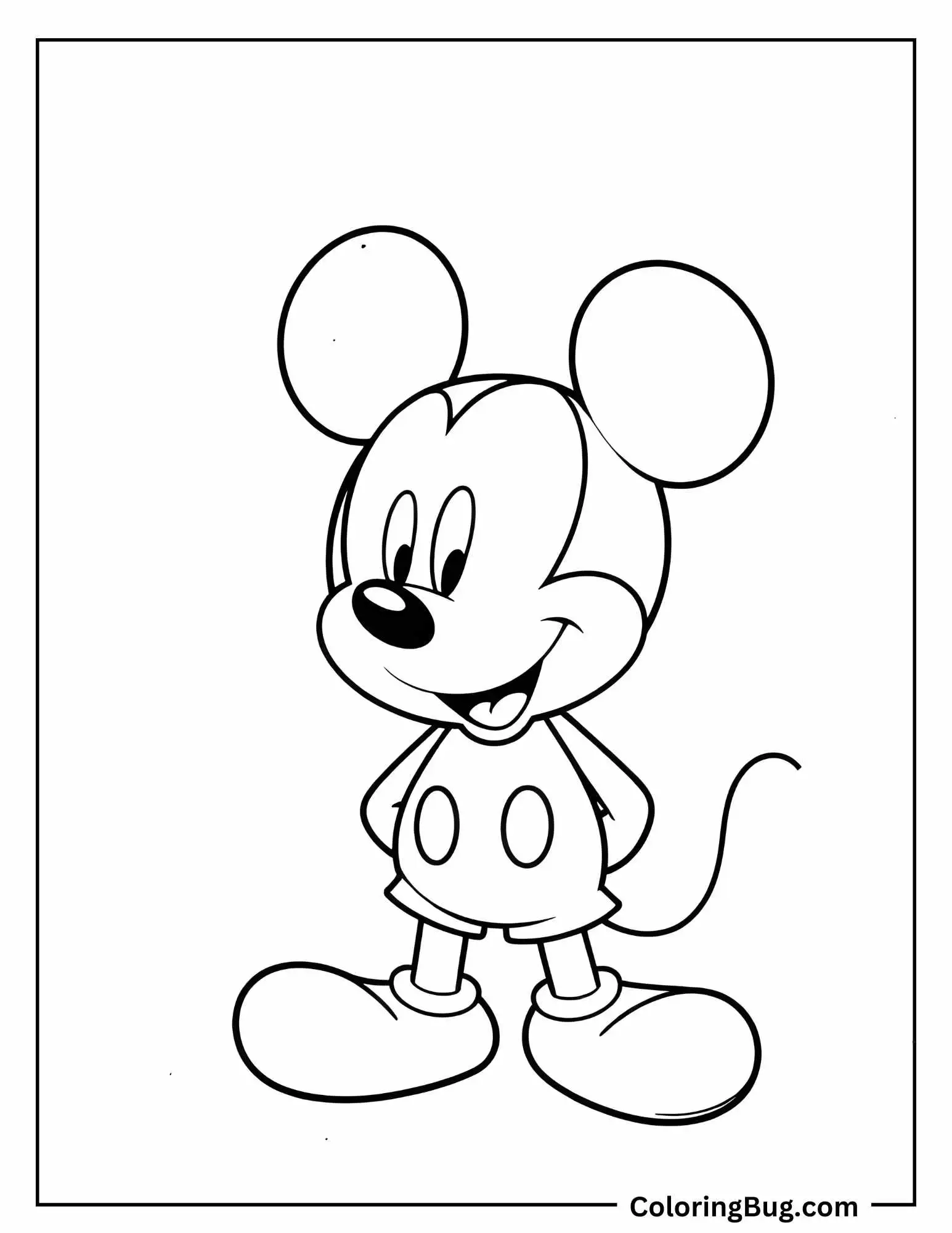 Simple Mickey Mouse Coloring Sheet 