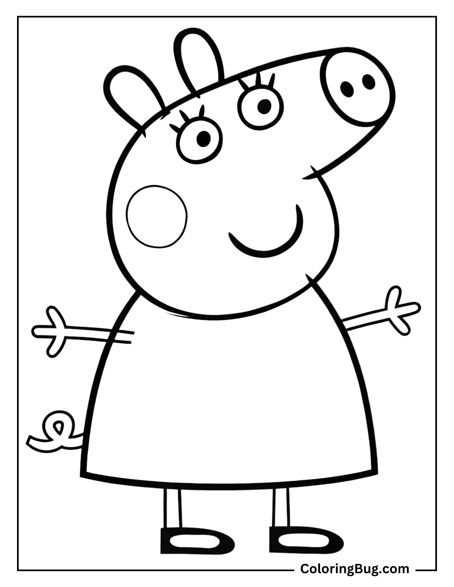 Simple Peppa Pig Coloring Page