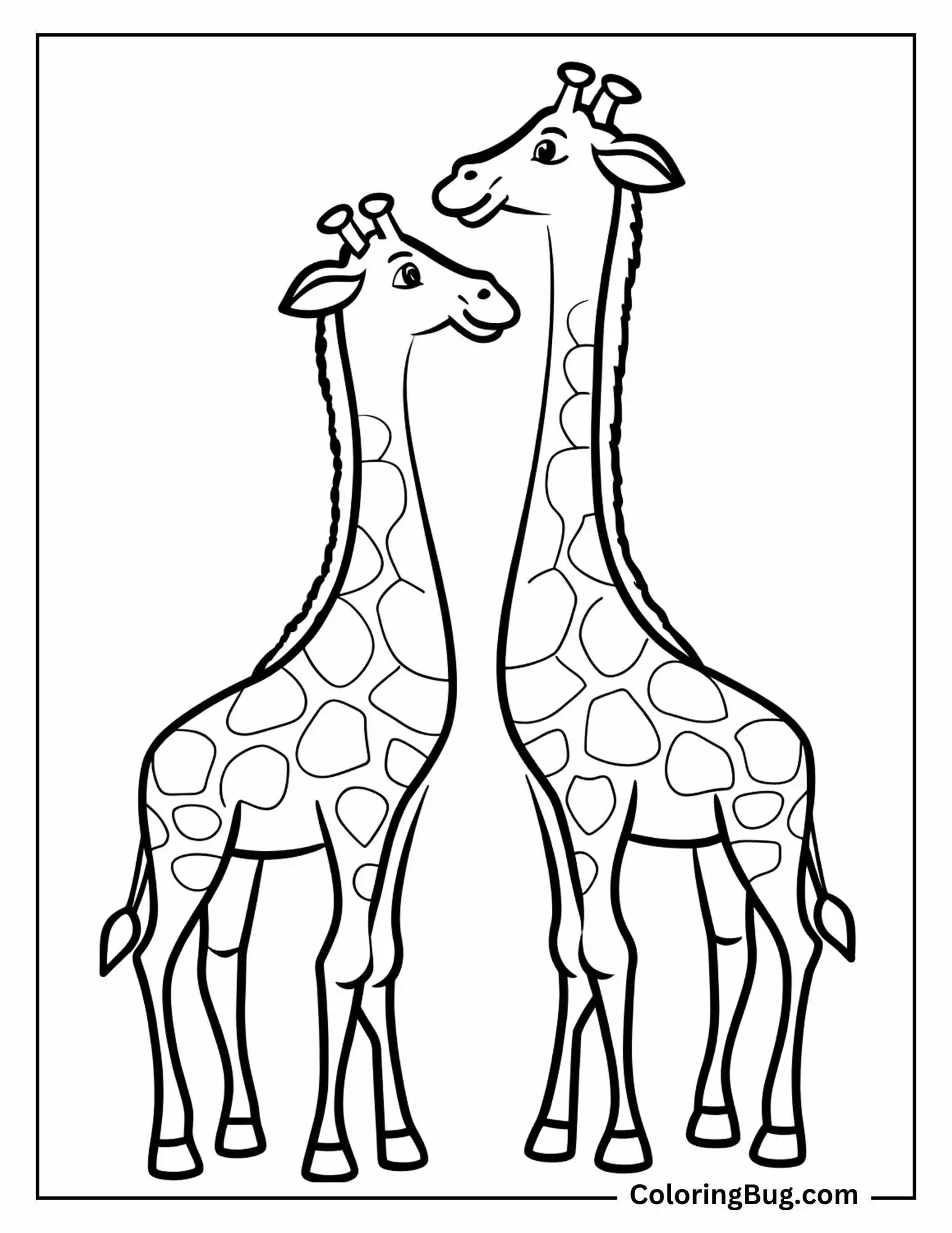 Two Giraffes Coloring Page