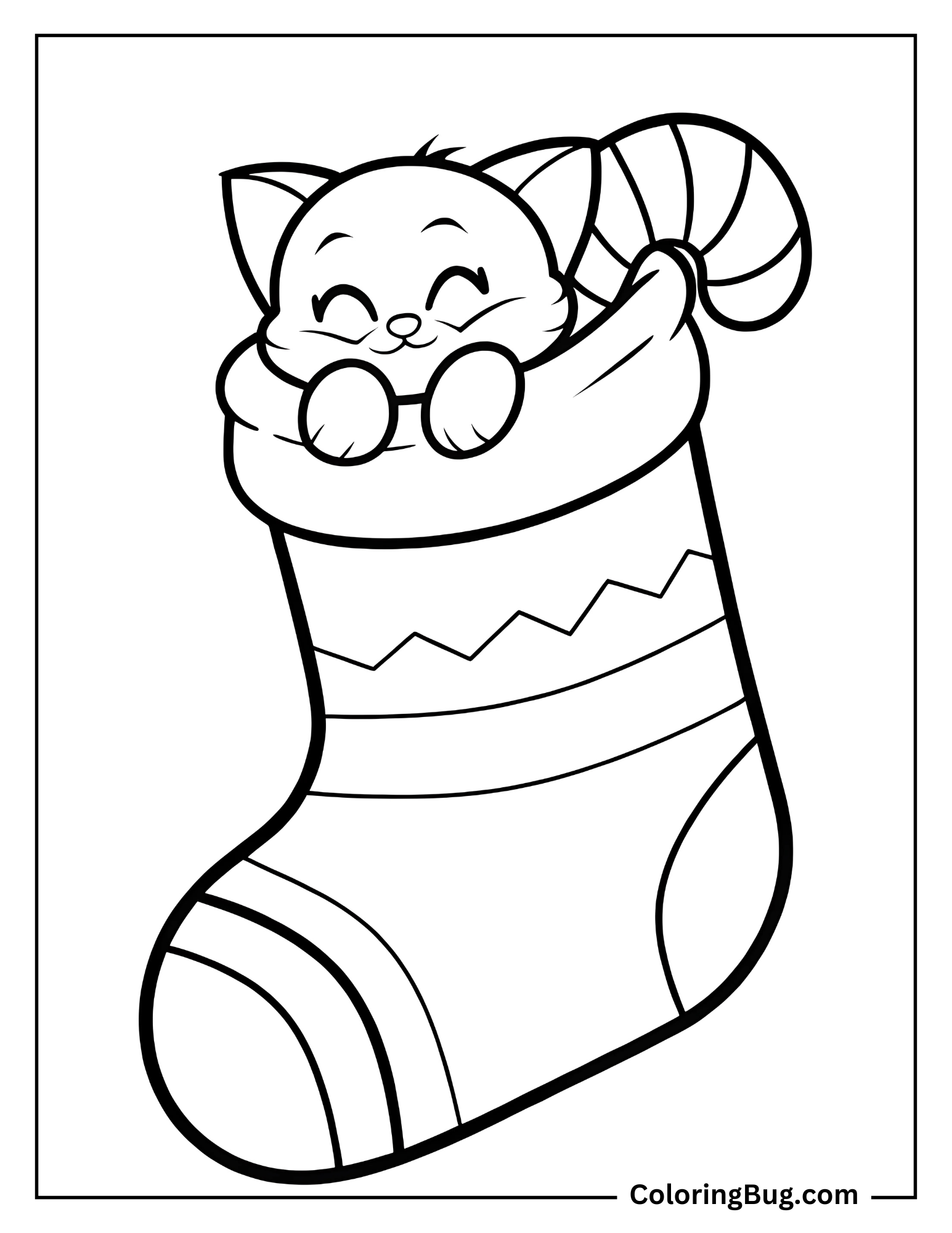 kitten Sleeping in a Cozy Shoe Coloring Sheet