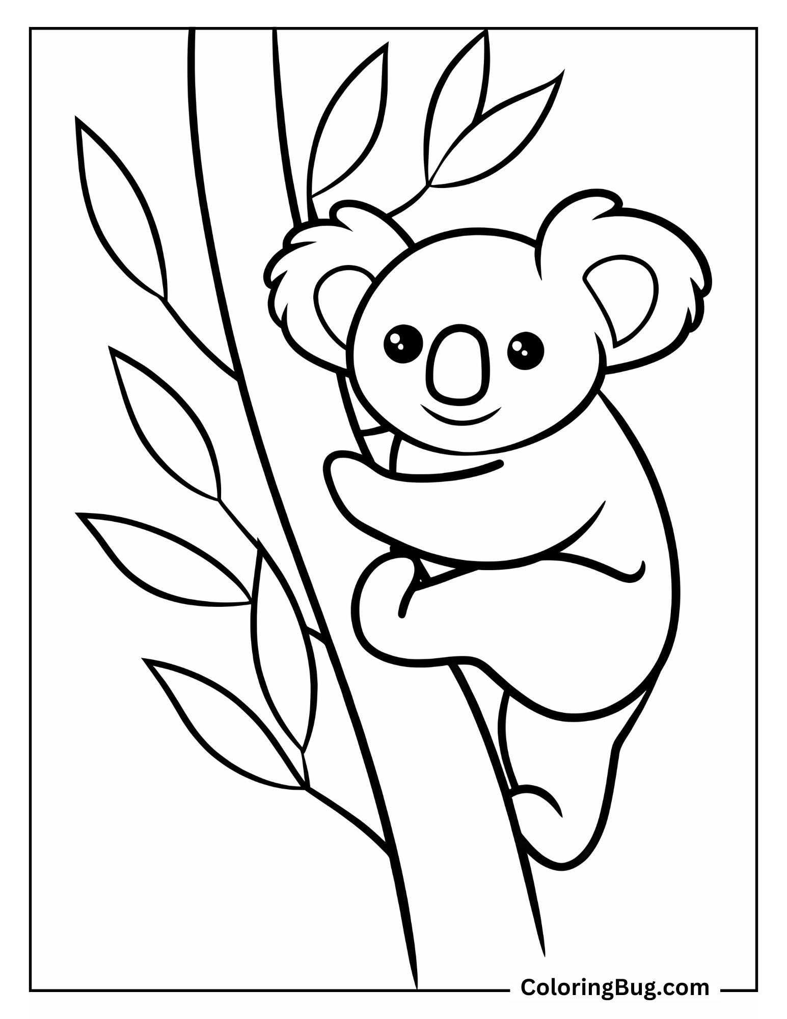 Adorable Koala Coloring Sheet