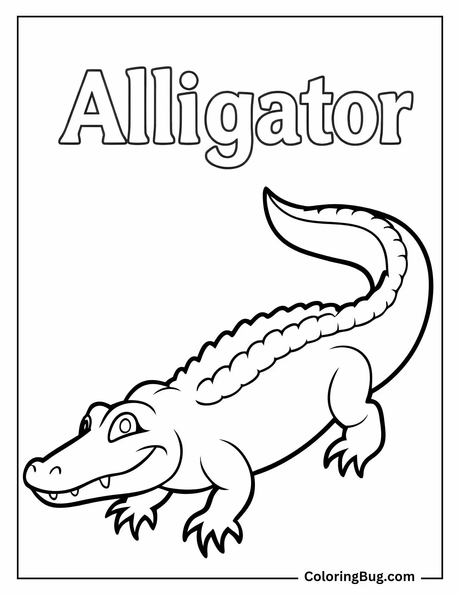 Alligator Spelling coloring Sheet