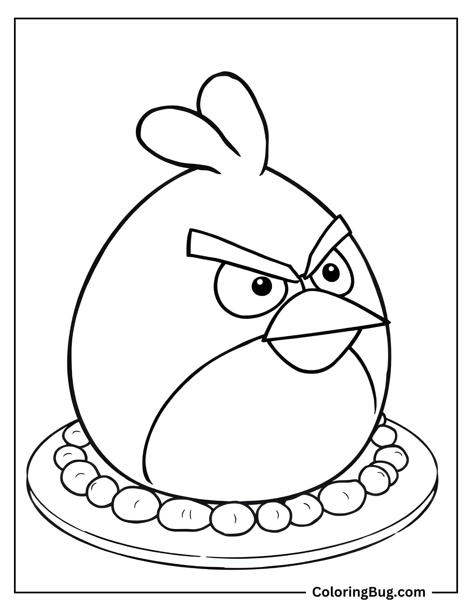 Angry Bird Cake Coloring Sheet