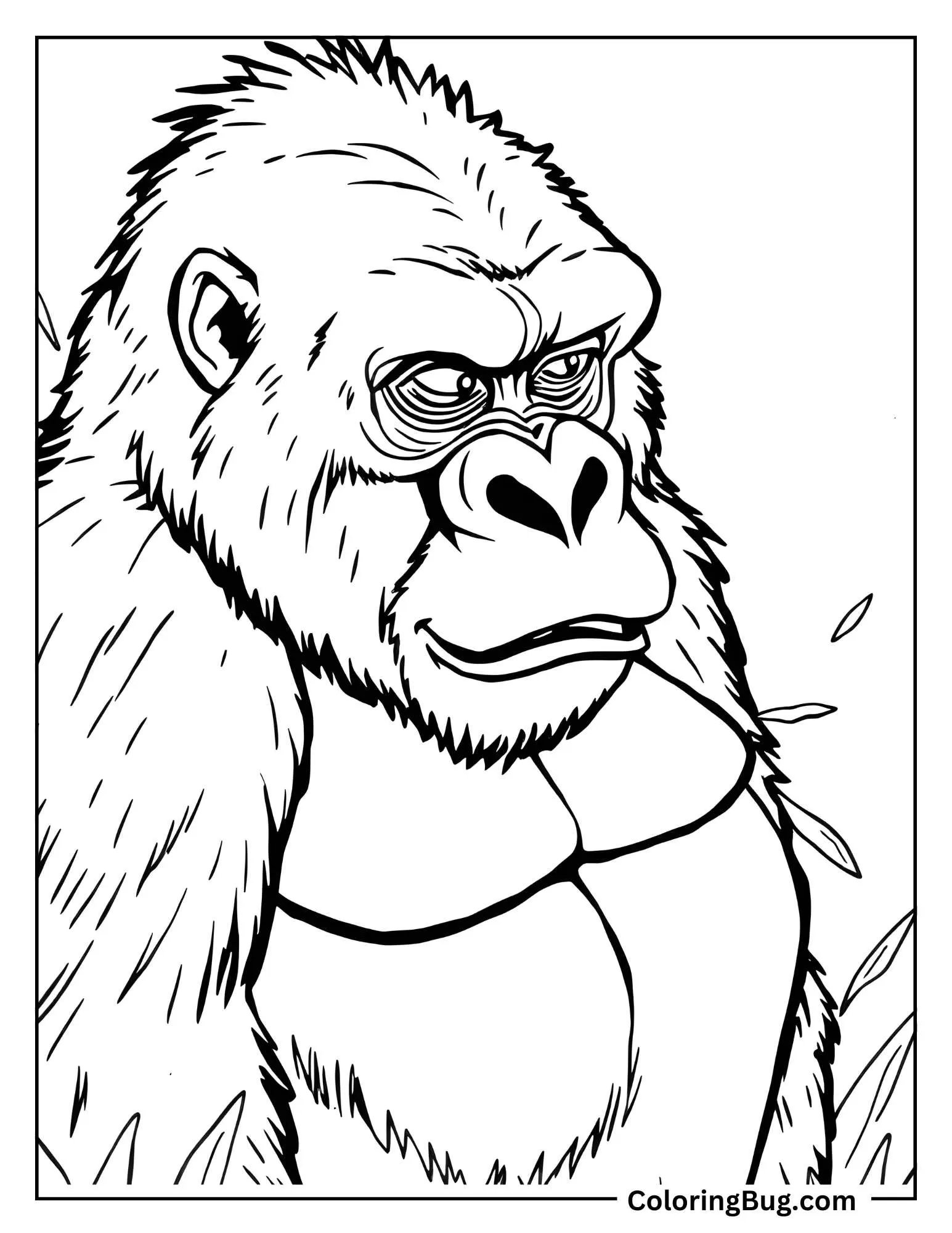 Angry Gorilla Coloring Sheet