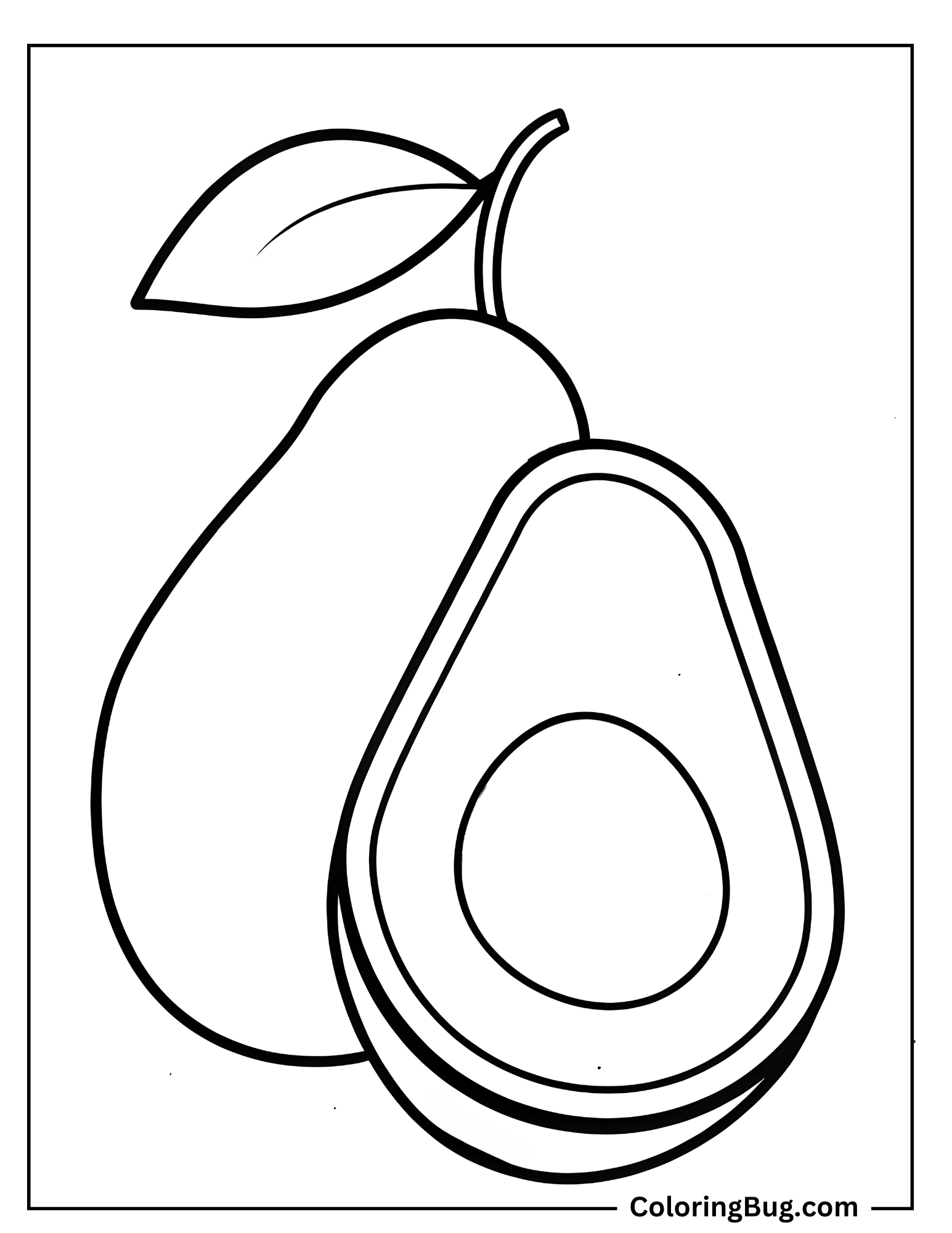 Avocado Halved Coloring Sheet