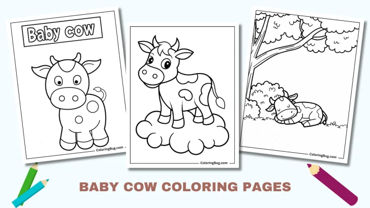 20 Baby Cow Coloring pages (Free printable PDFs)