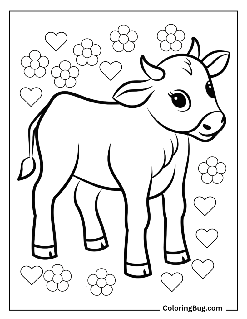 20 Baby Cow Coloring pages (Free printable PDFs)