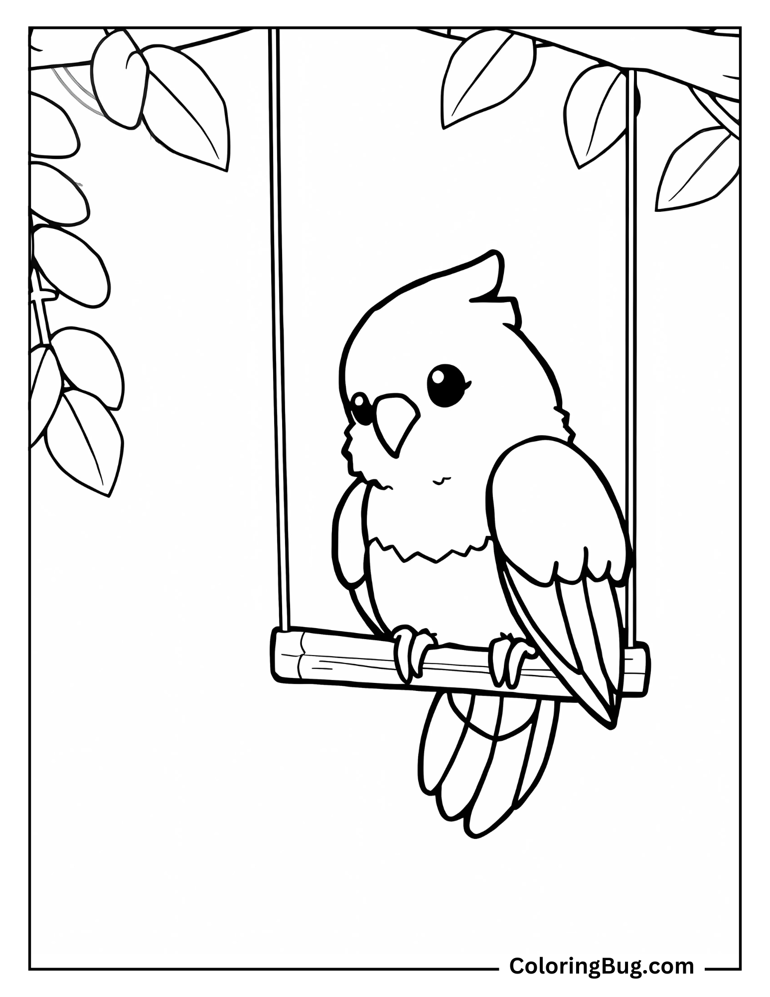 Baby Parrot on Swing Coring Sheet