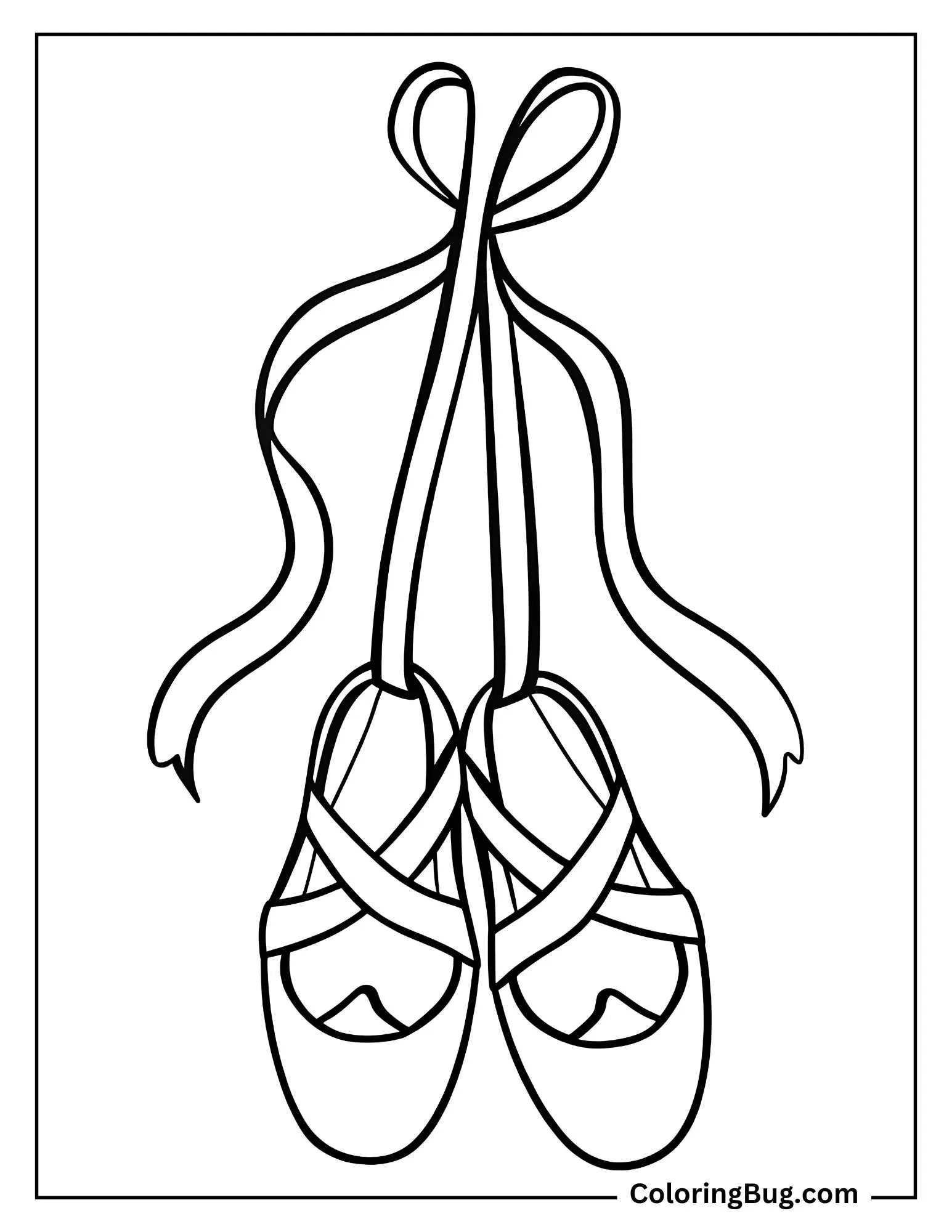 Ballerina Dance Shoes Coloring Sheet