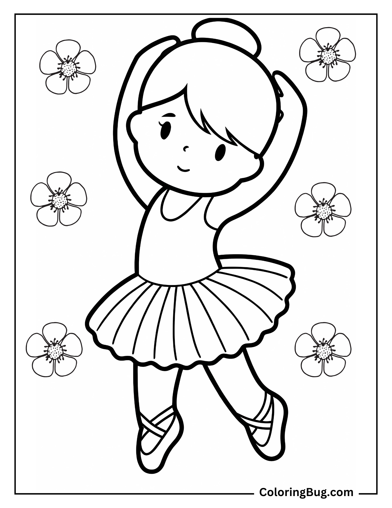 Ballerina Doing a Curtsy Coloring Sheet