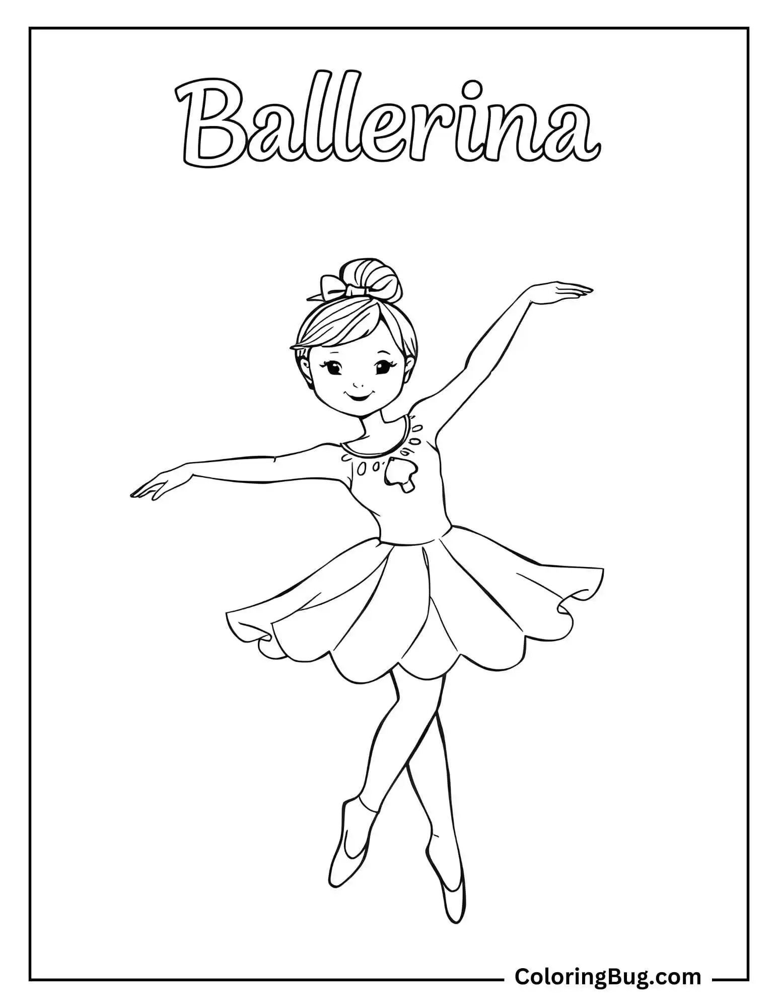 Ballerina Spelling Coloring Sheet