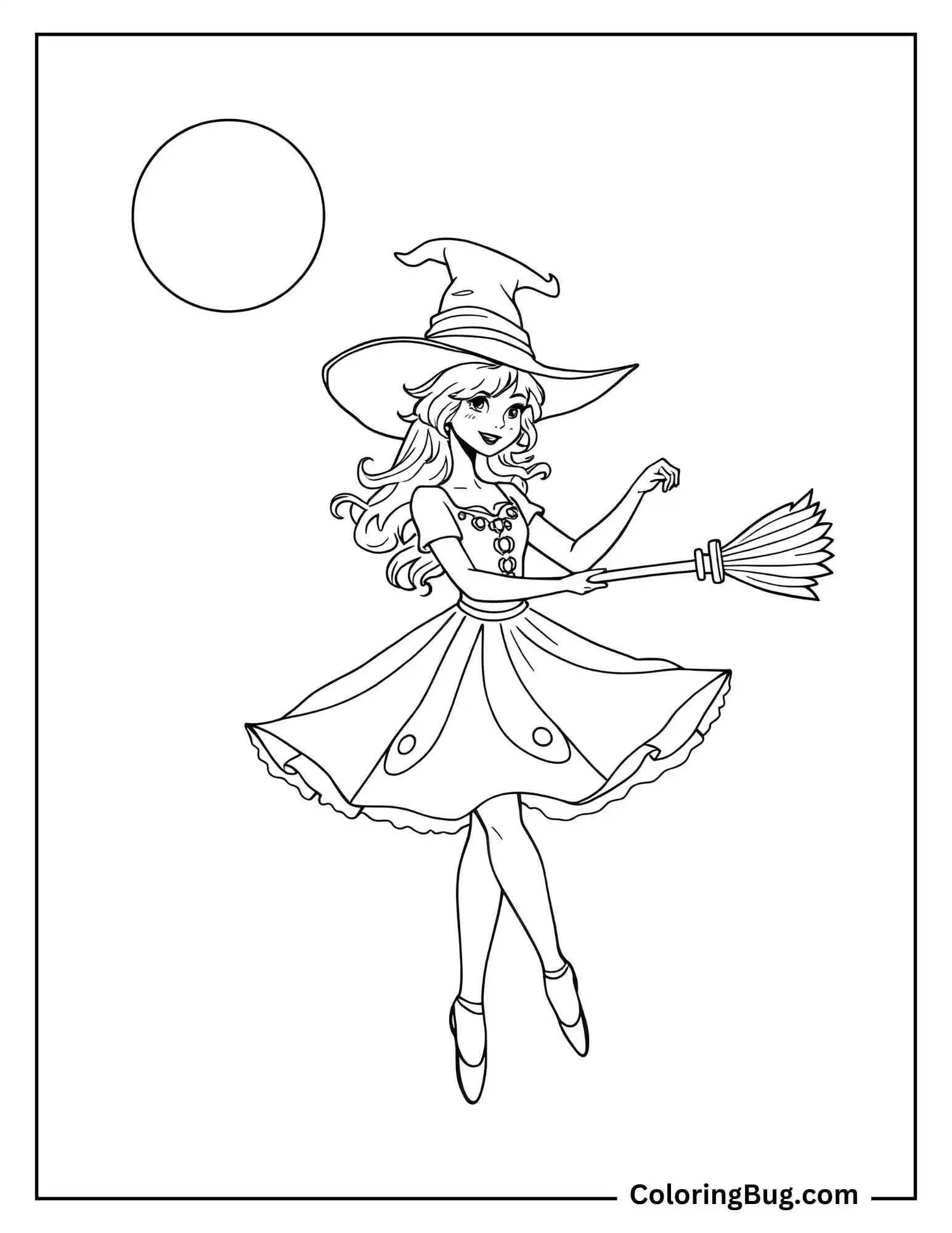 Ballet Dancer in a Halloween Costume Coloring Sheet