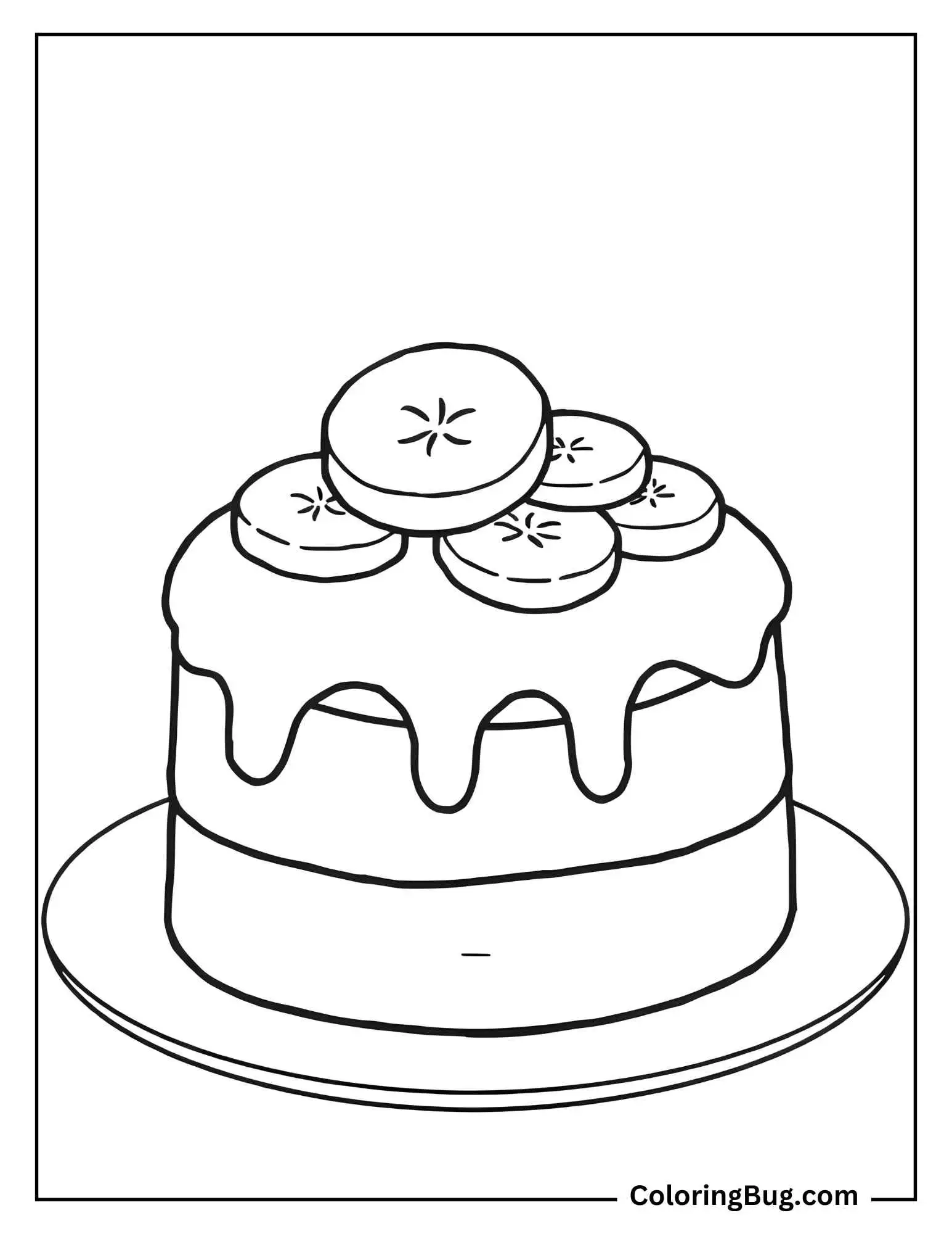 Banana Cake coloring Sheet