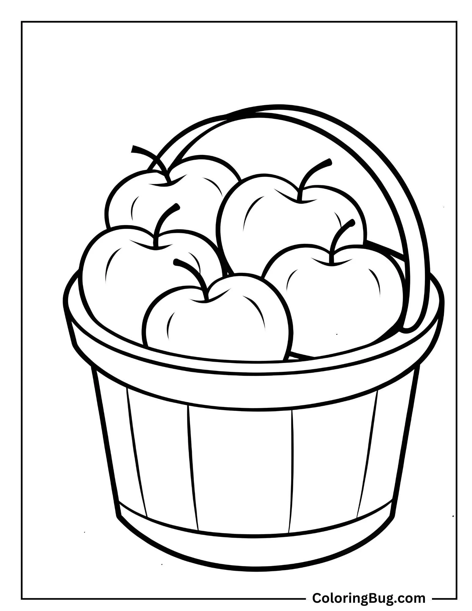 Basket Of Honey crisp Apples Coloring Sheet