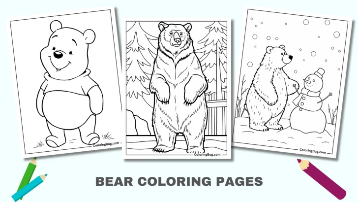 50 Bear Coloring Pages (Free Printable PDFs)