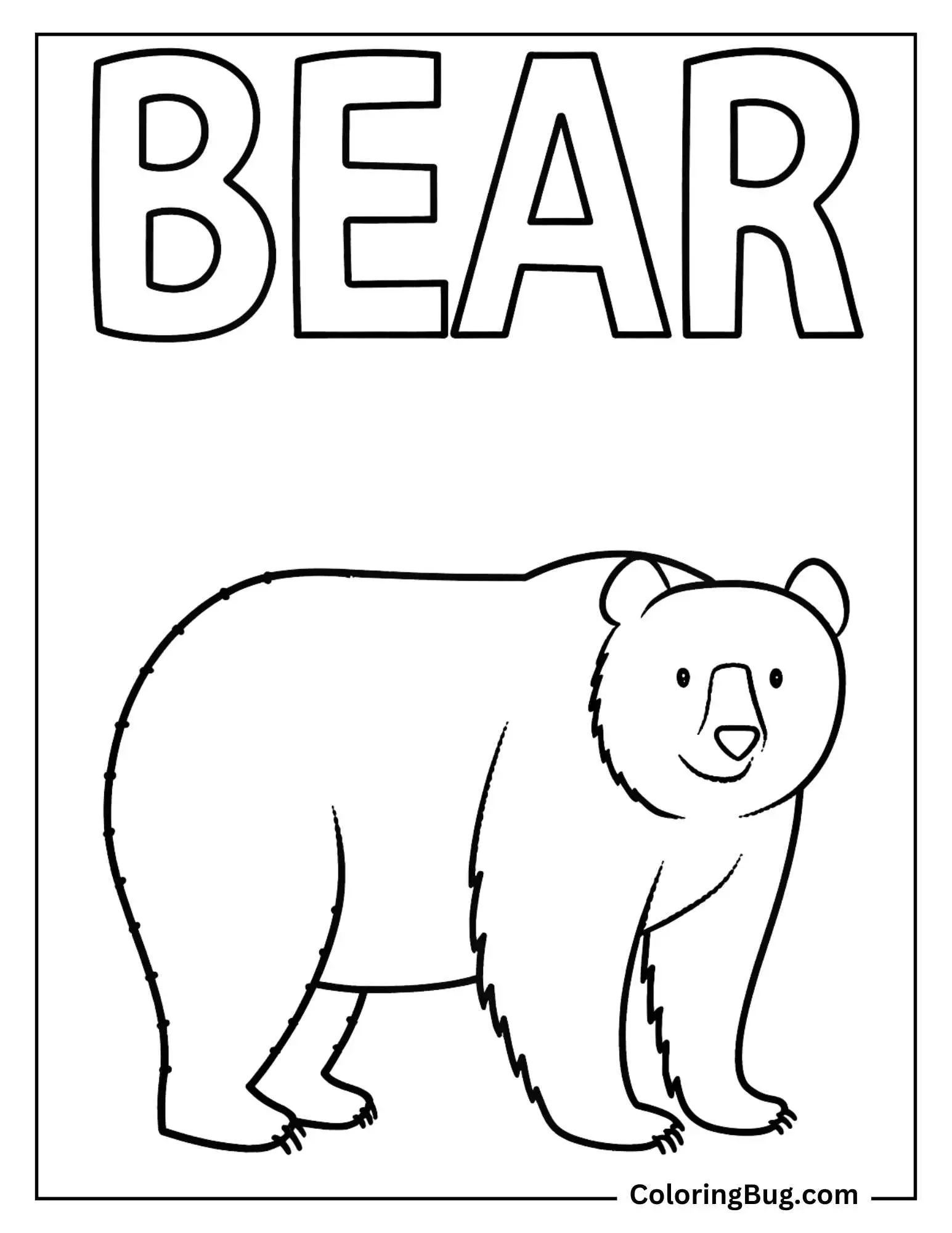 Bear Spelling Coloring Sheet