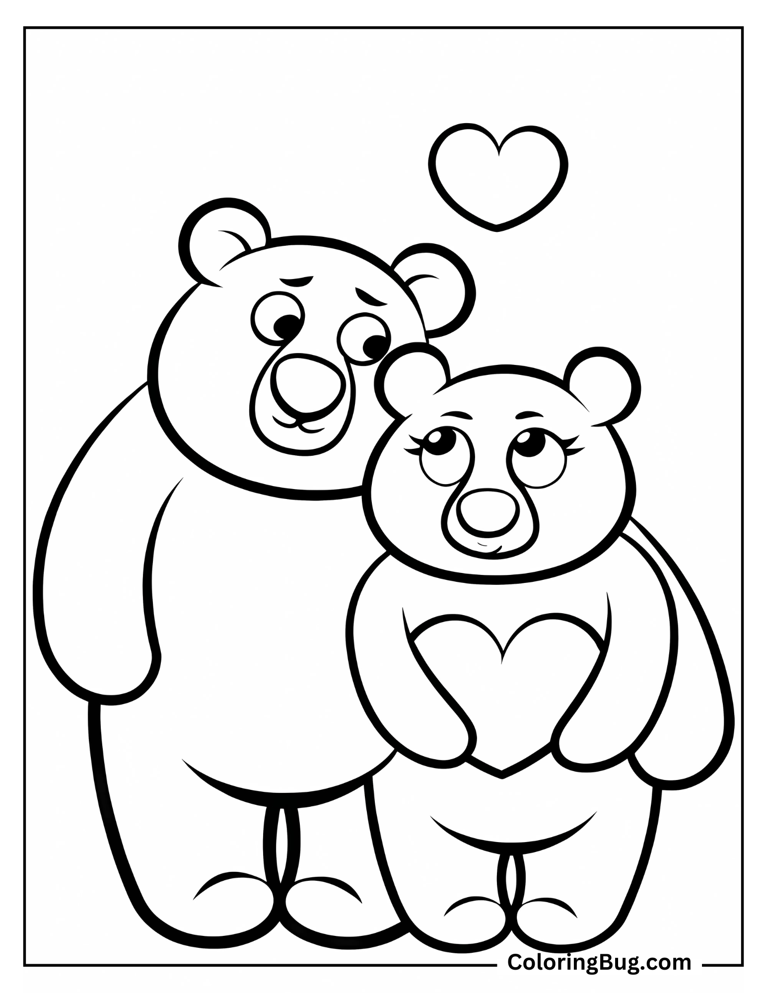 Bear in Love Coloring Sheet