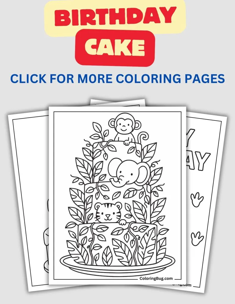 Birthday Cake Coloring Pages