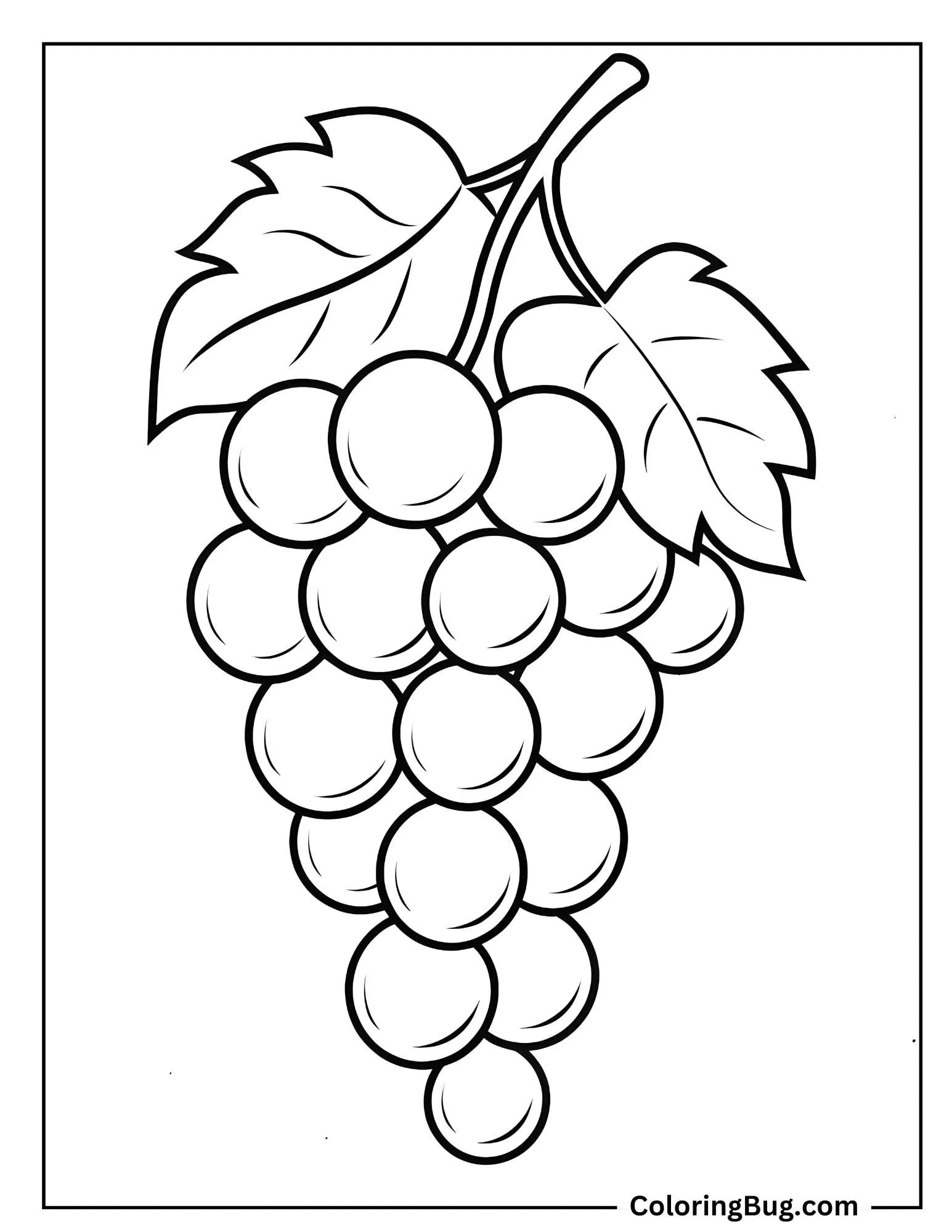 Bunch Of Grapes Coloring Sheet