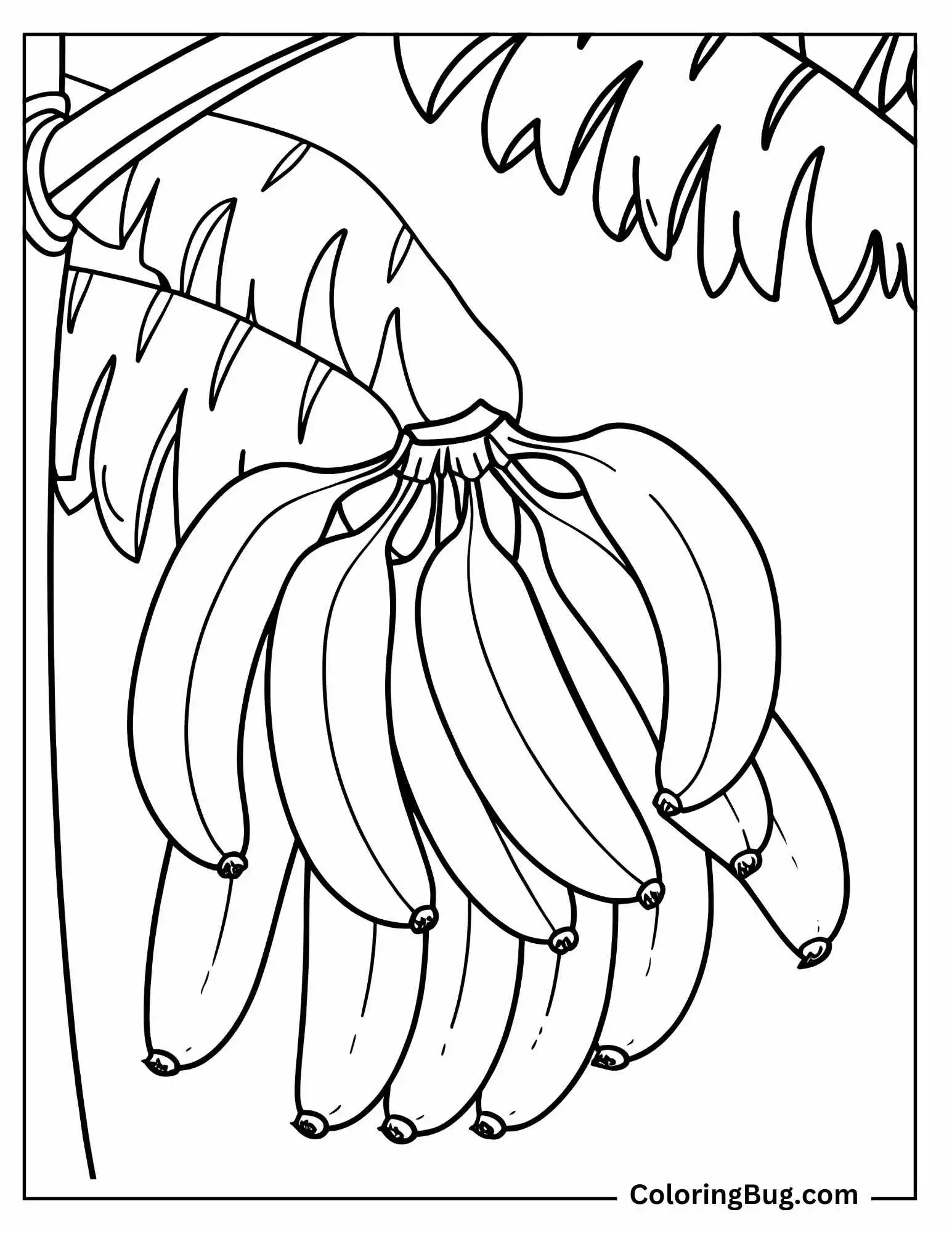 Bunch of Bananas Coloring Sheet