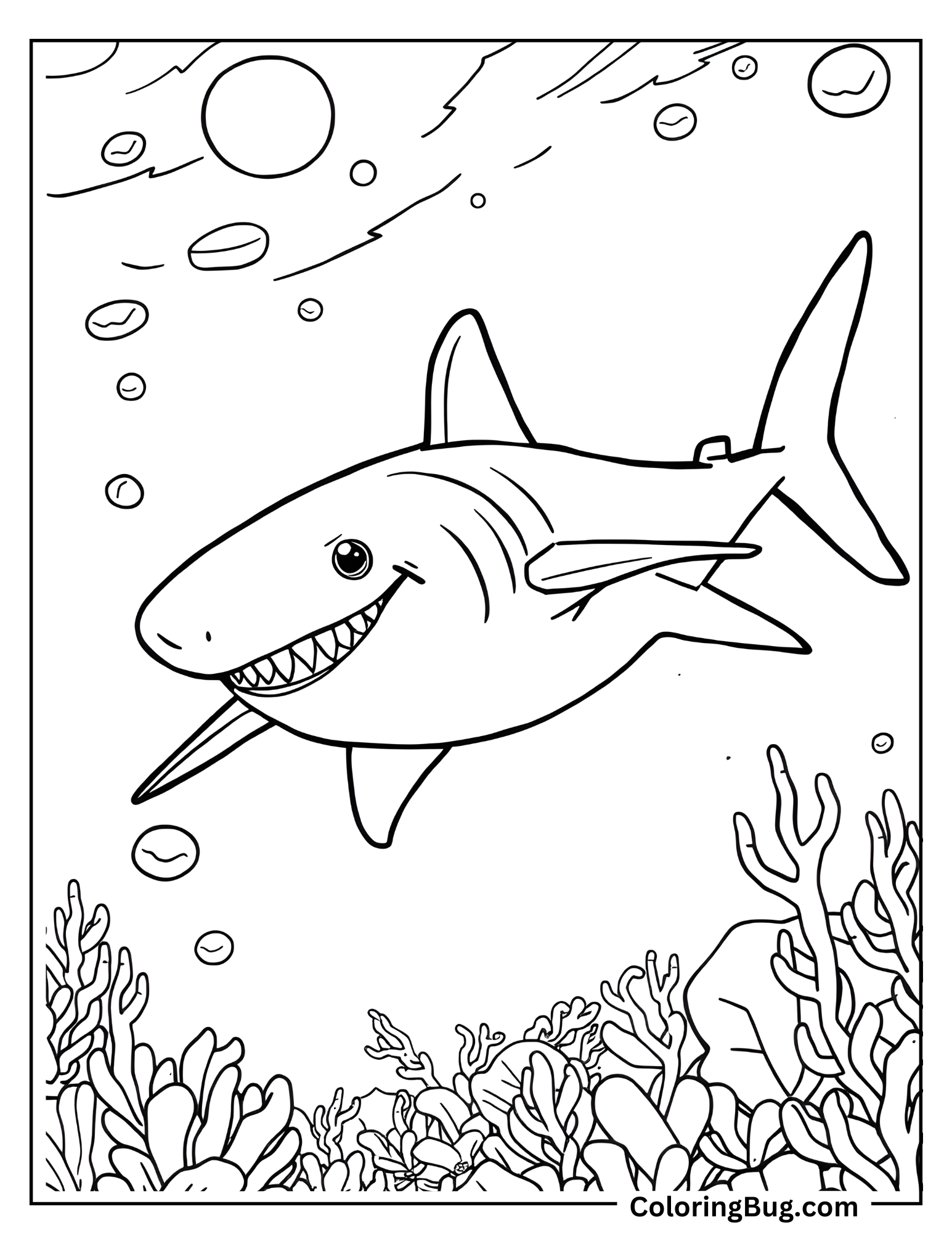 Carpet Shark In Big Ocean Coloring Sheet