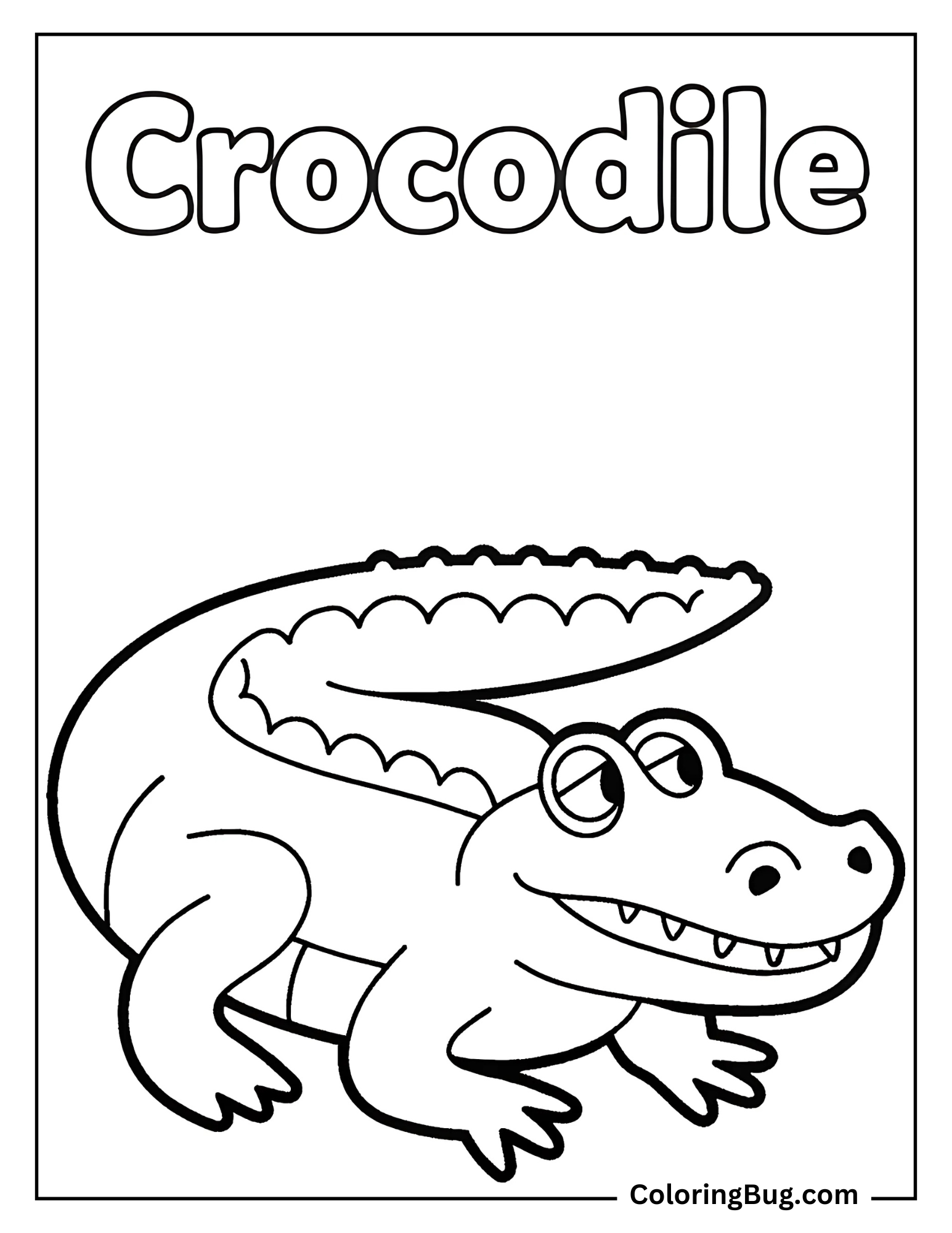 Crocodile Spelling Coloring Sheet
