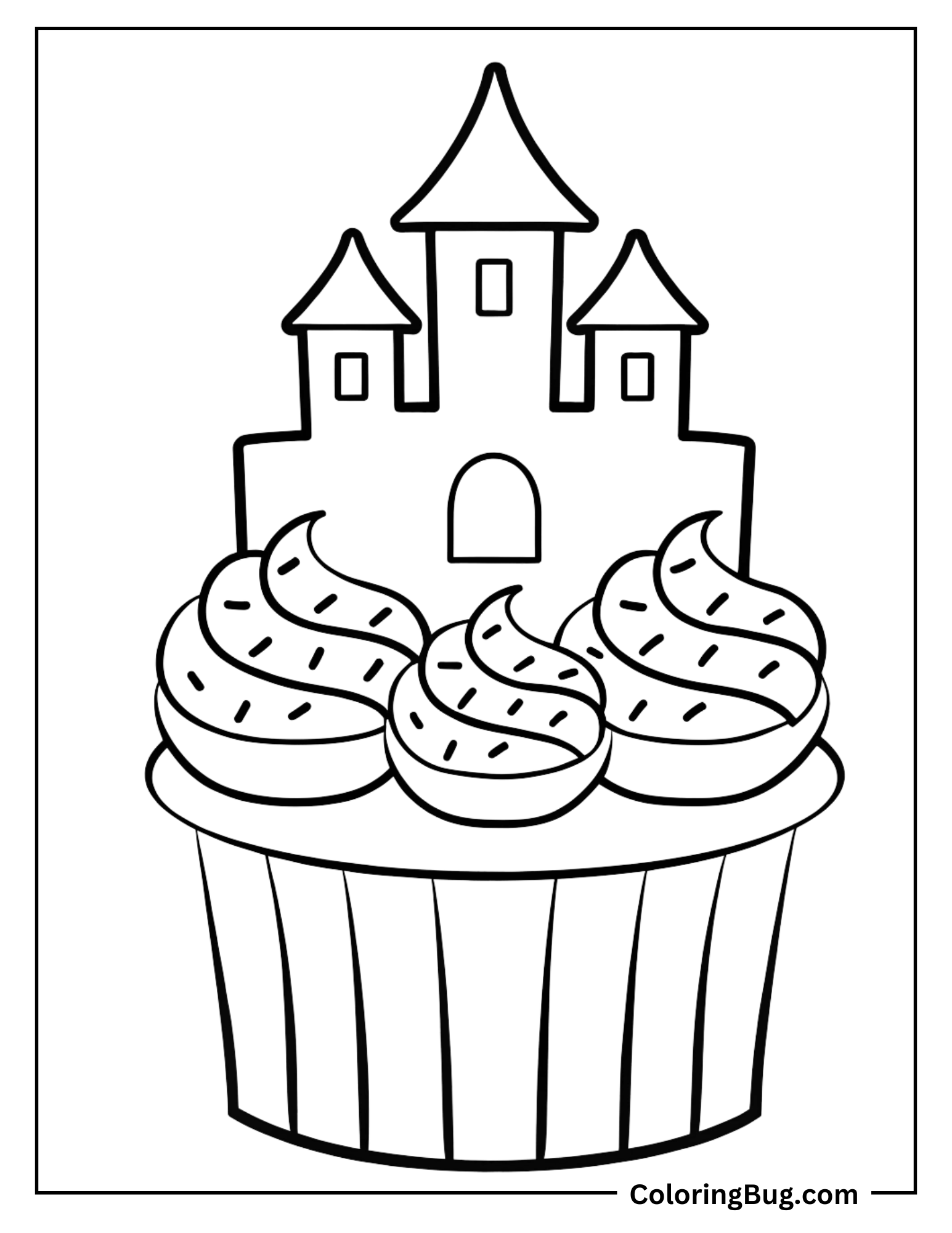 Cupcake Castle coloring Sheet