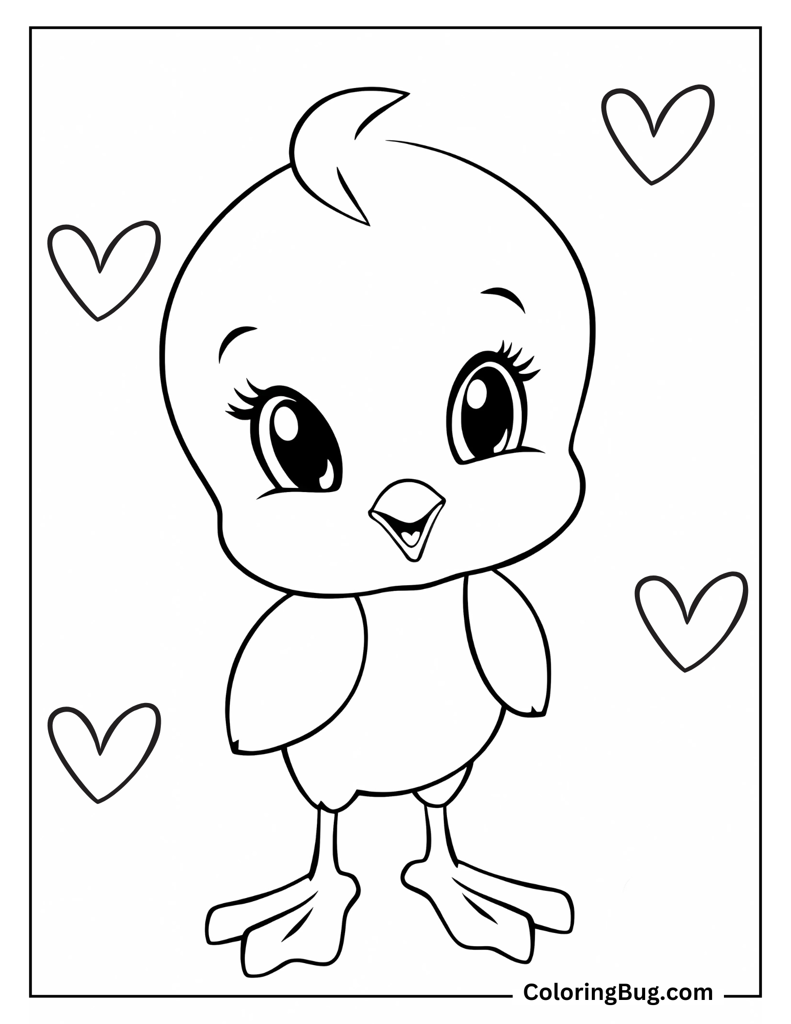 Cute Baby Bird Coloring Sheet
