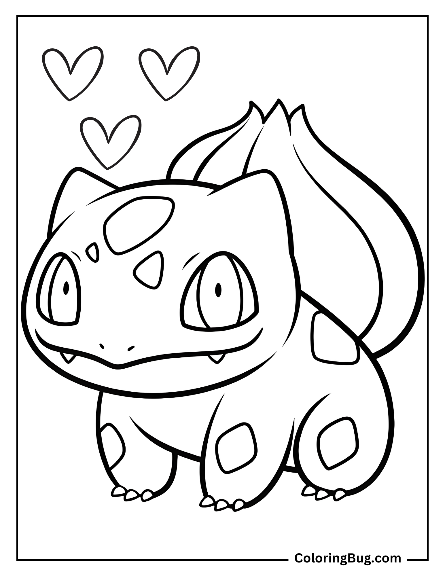 Cute Bulbasaur coloring Sheet