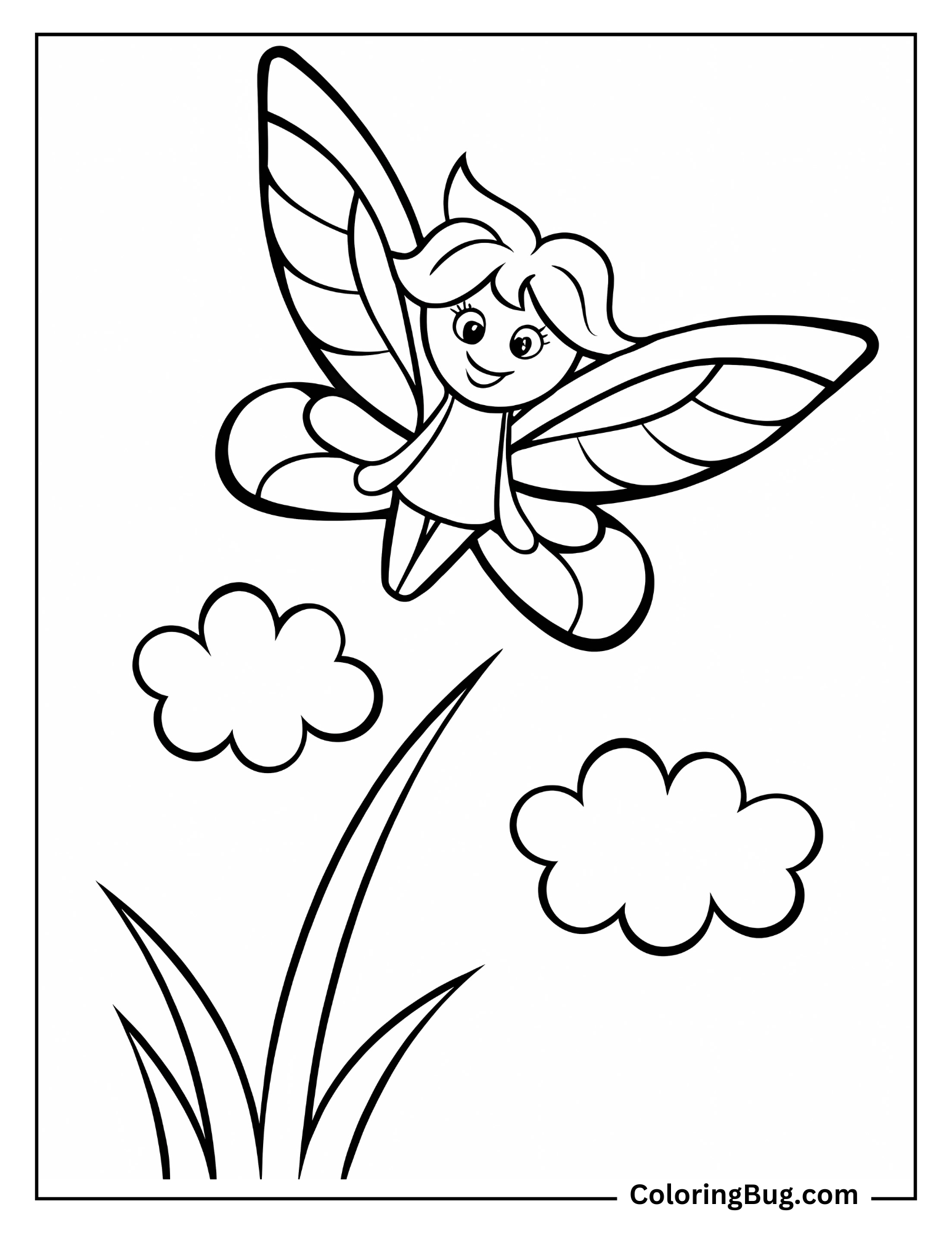 Cute Fairy coloring Sheet