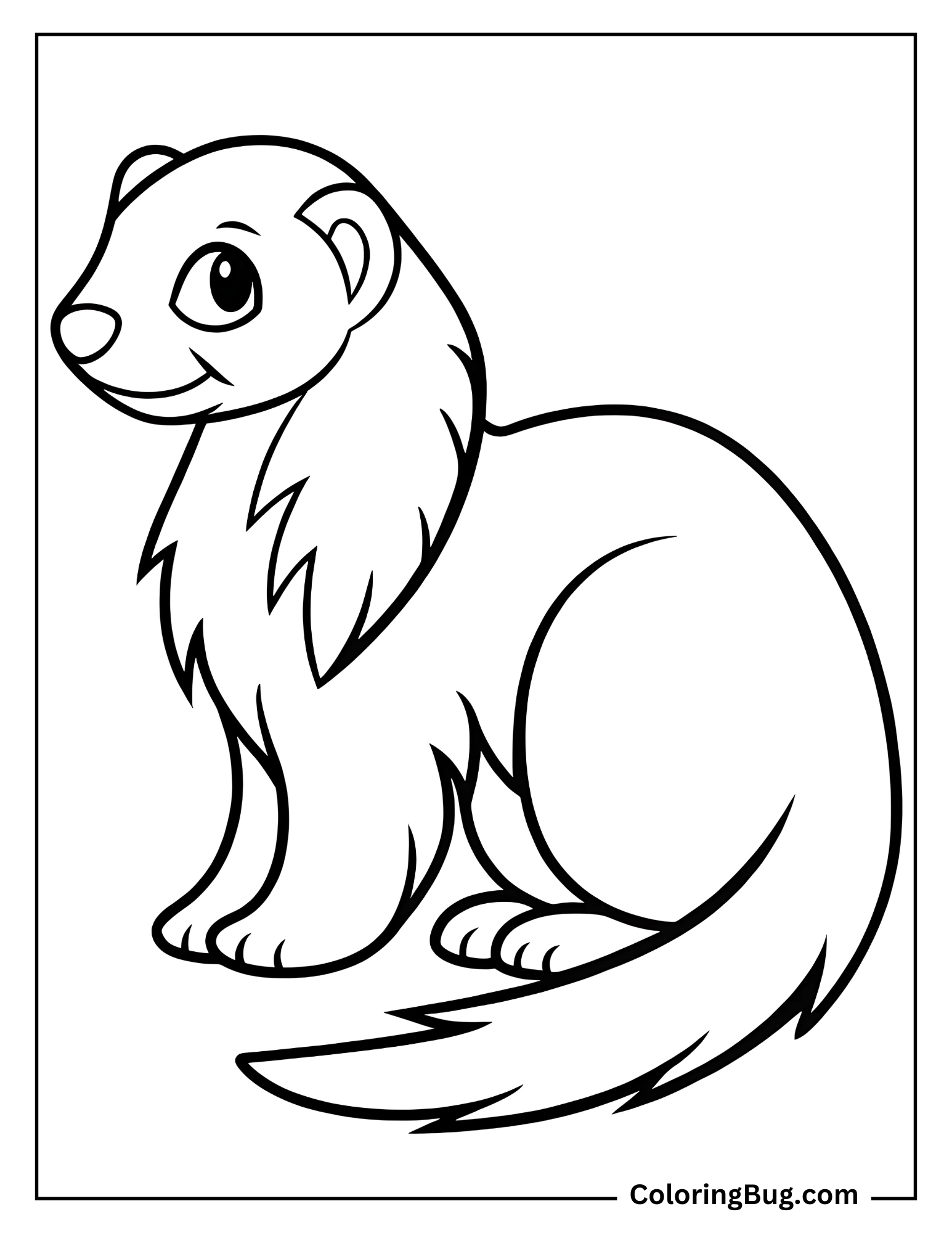 Cute Ferret coloring Sheet