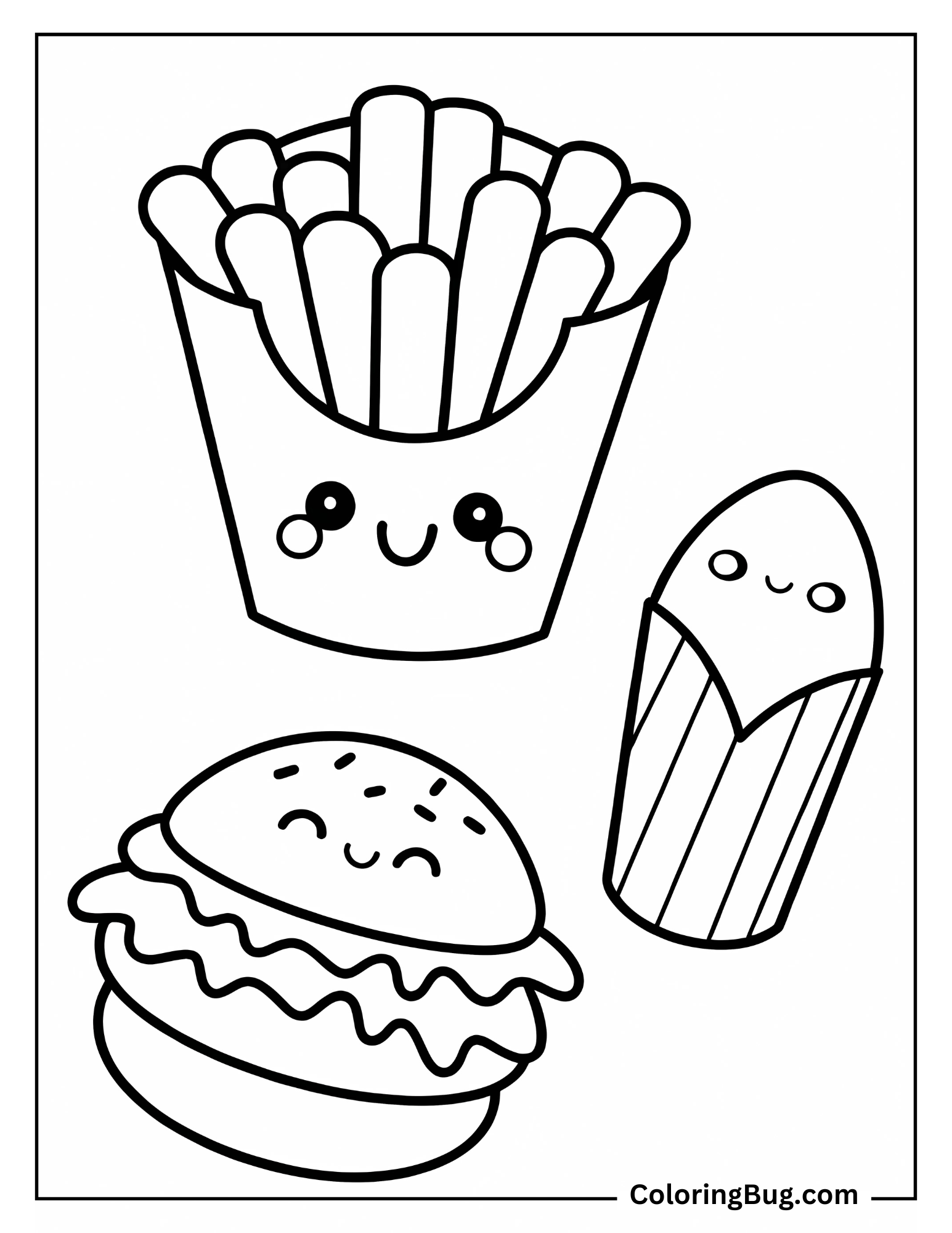 Cute Food Coloring Sheet
