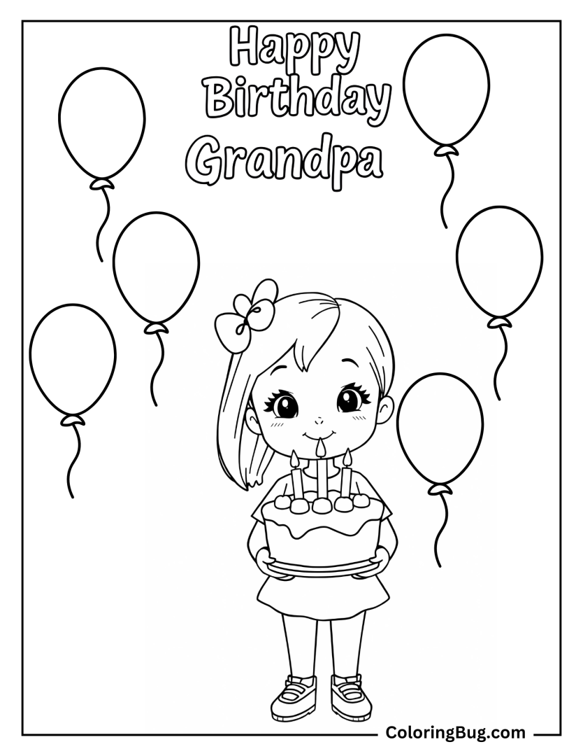 16 Happy Birthday Grandpa Coloring Pages (Free Printable PDFs)
