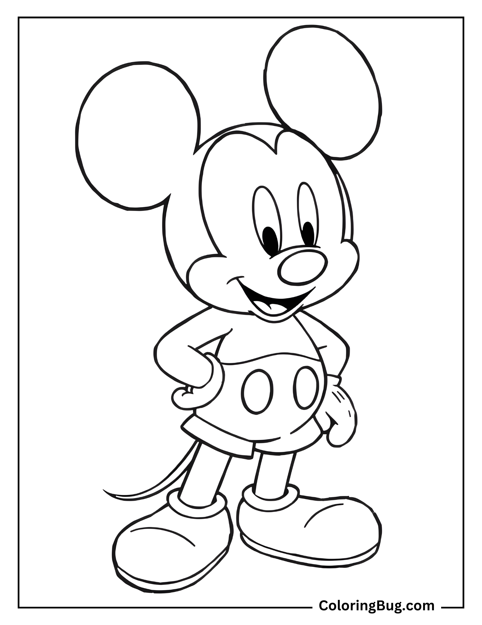 Cute Micky Mouse coloring Sheet
