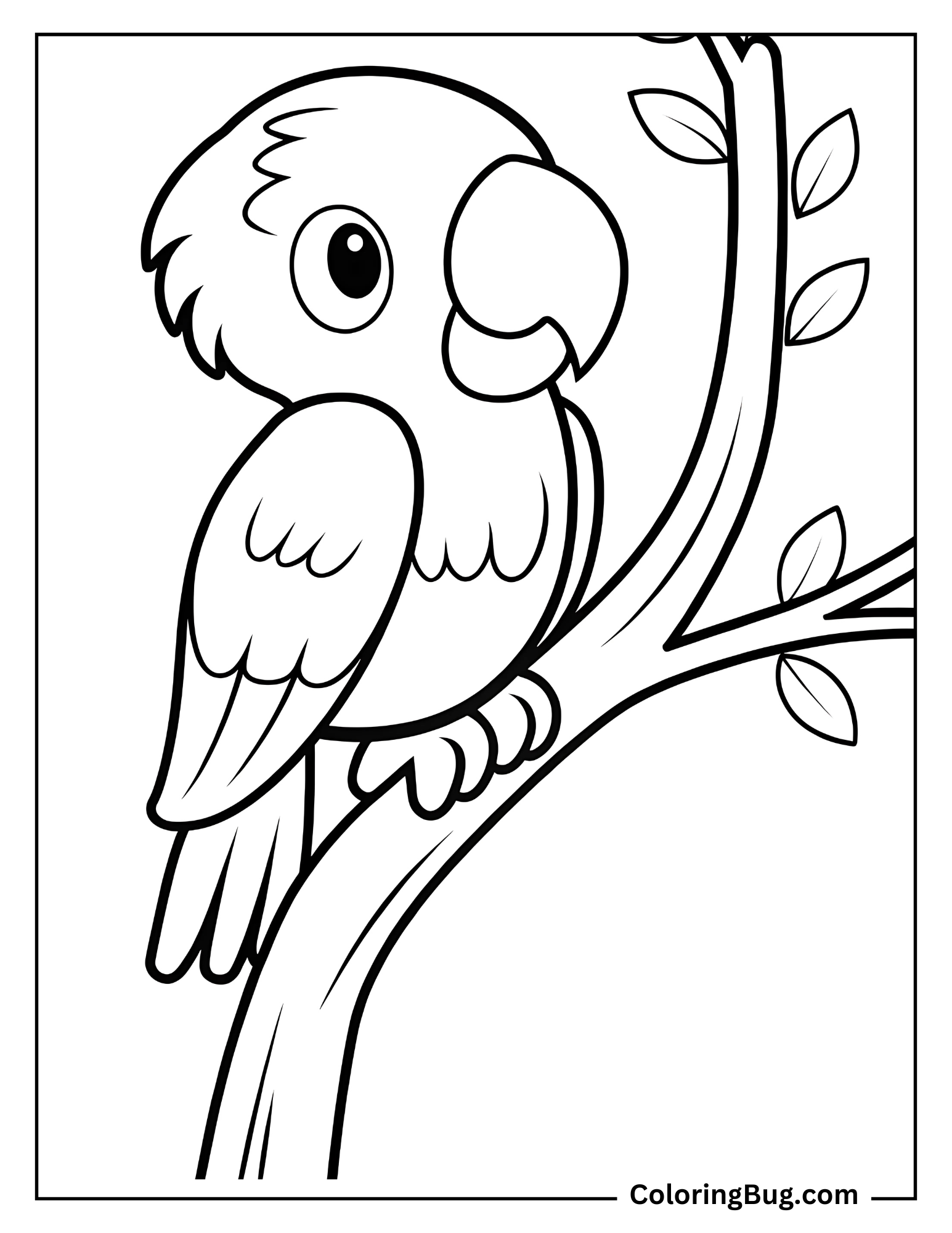 Cute Parrot coloring Sheet