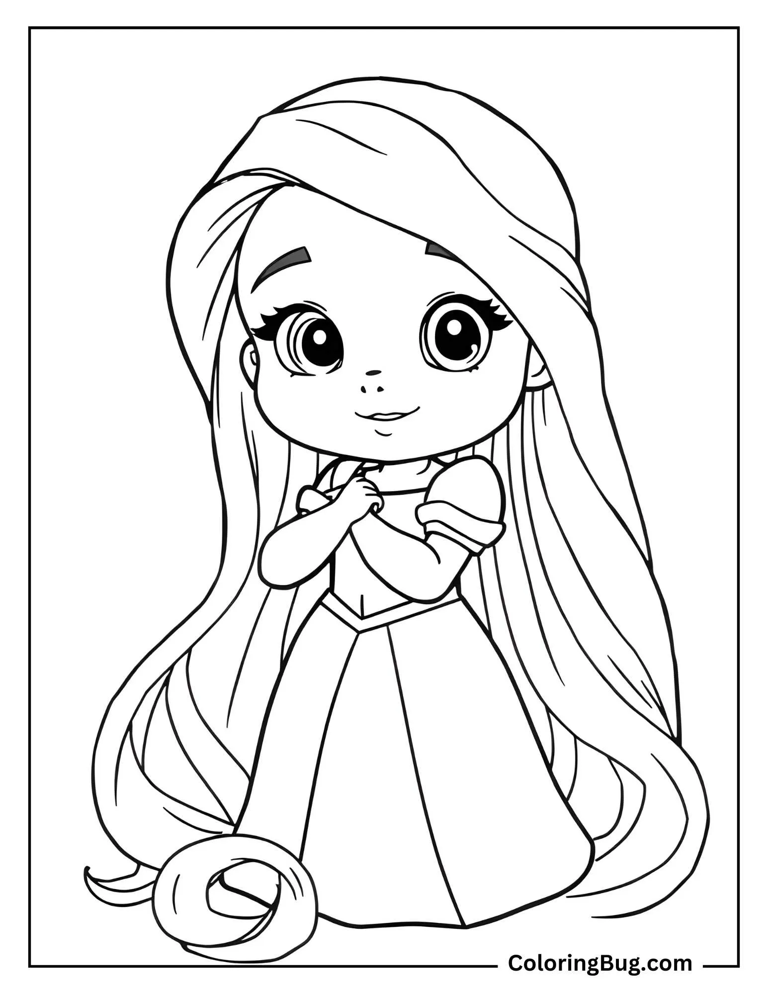 Cute Rapunzel Coloring Sheet