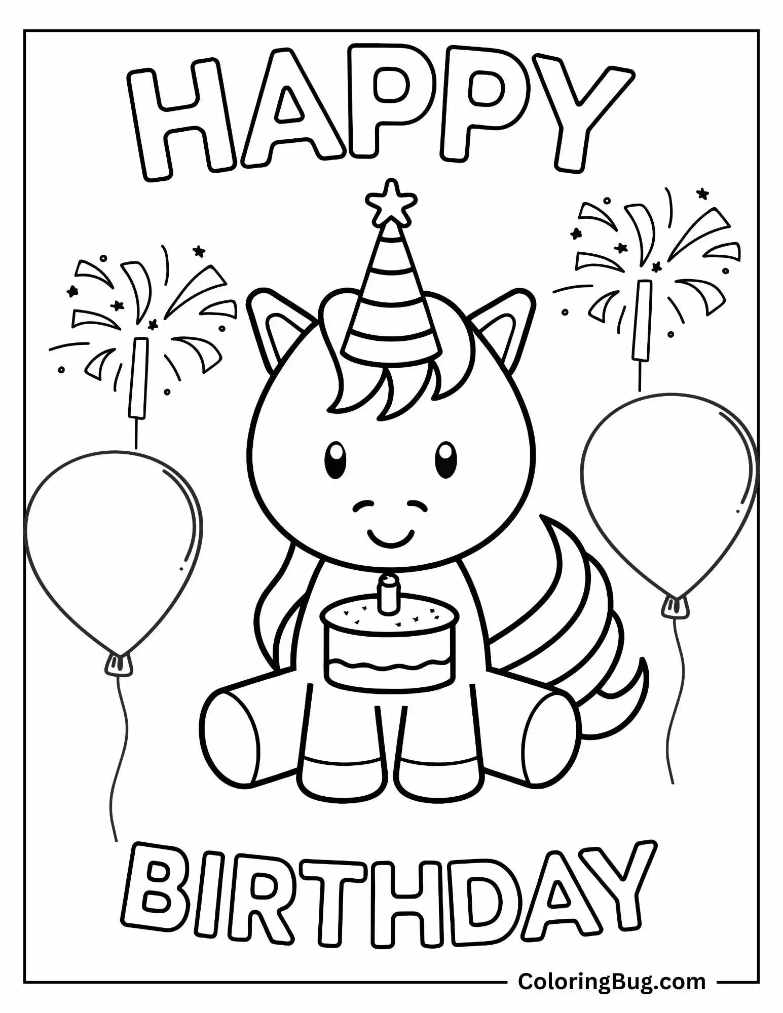 70 Happy Birthday Coloring Pages (Free Printable PDFs)