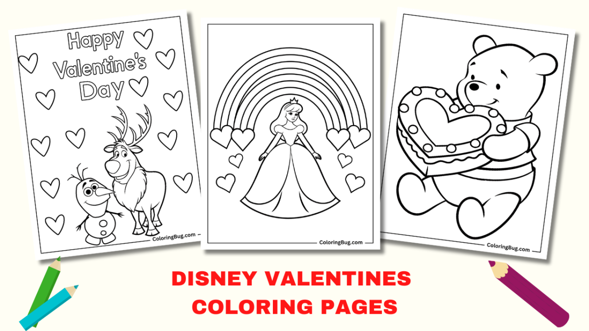 56 Disney Valentines Coloring Pages (Free Printable PDFs)