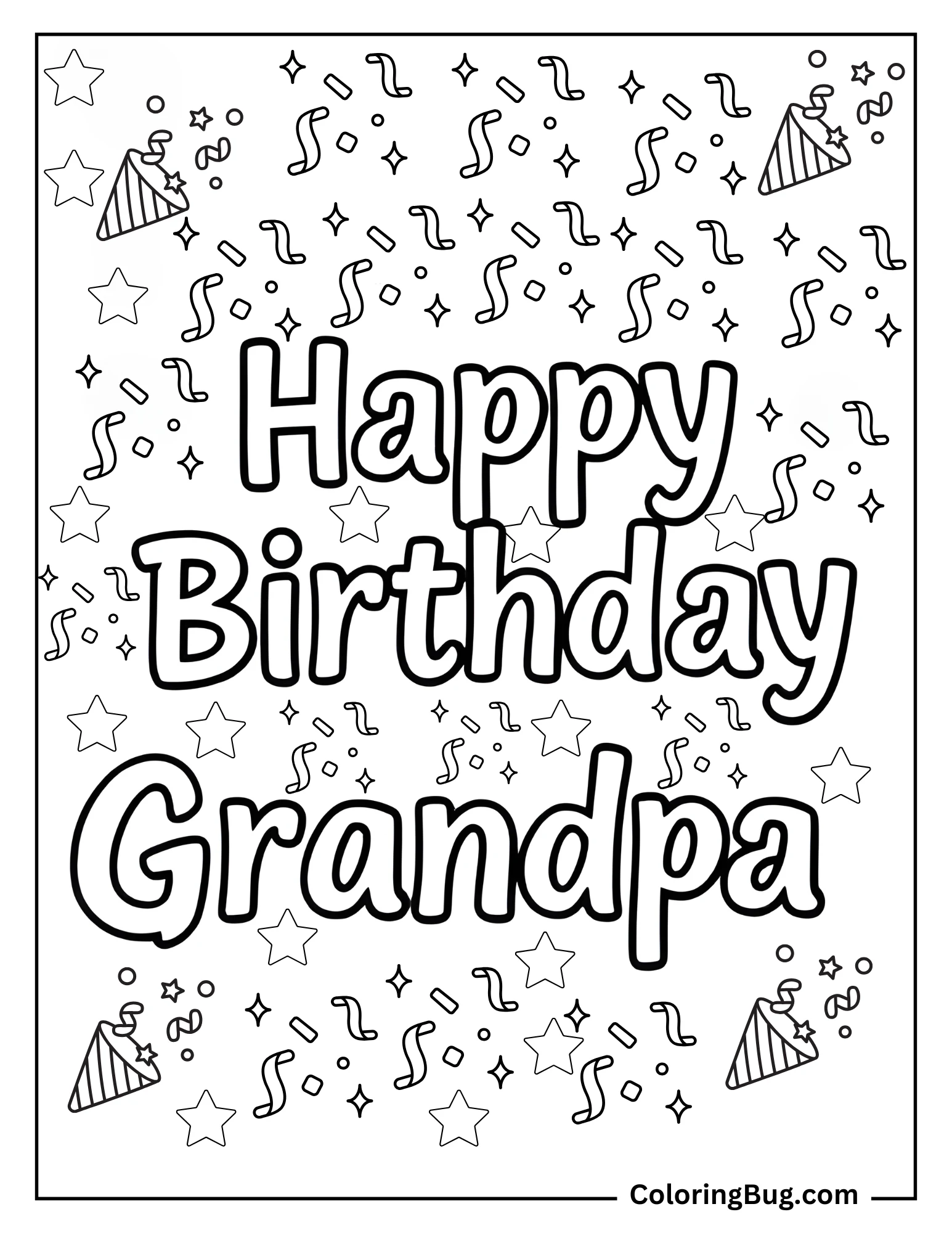 16 Happy Birthday Grandpa Coloring - Festive Happy Birthday Grandpa Coloring Sheet .webp