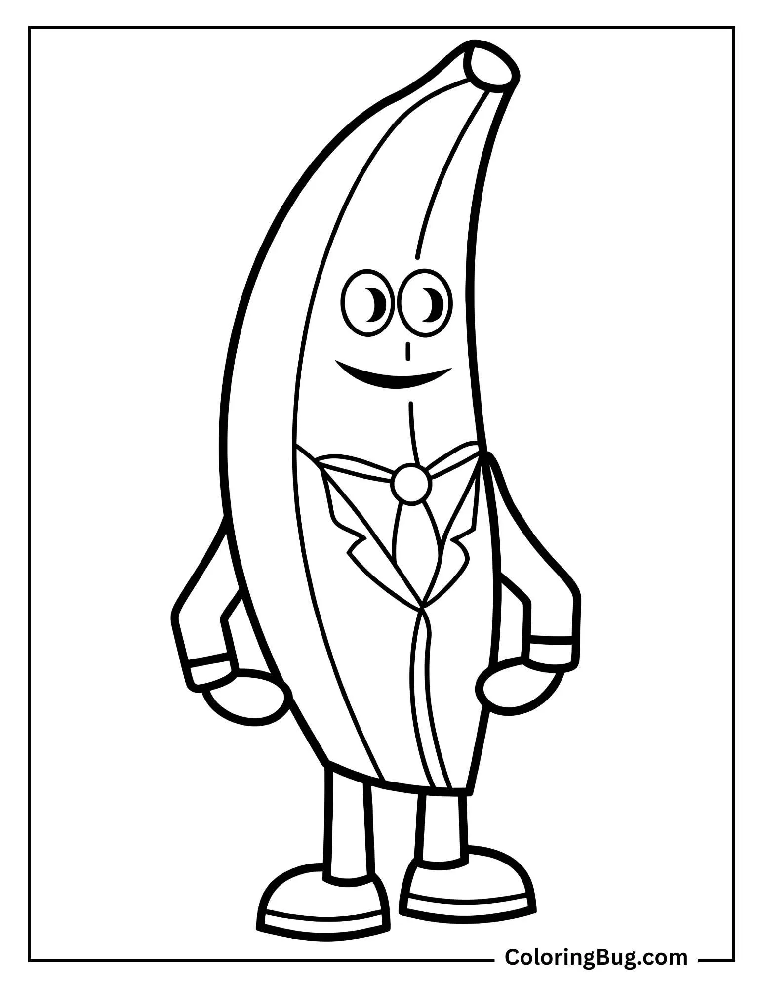 Fortnite Banana Wearing Suits Coloring Sheet