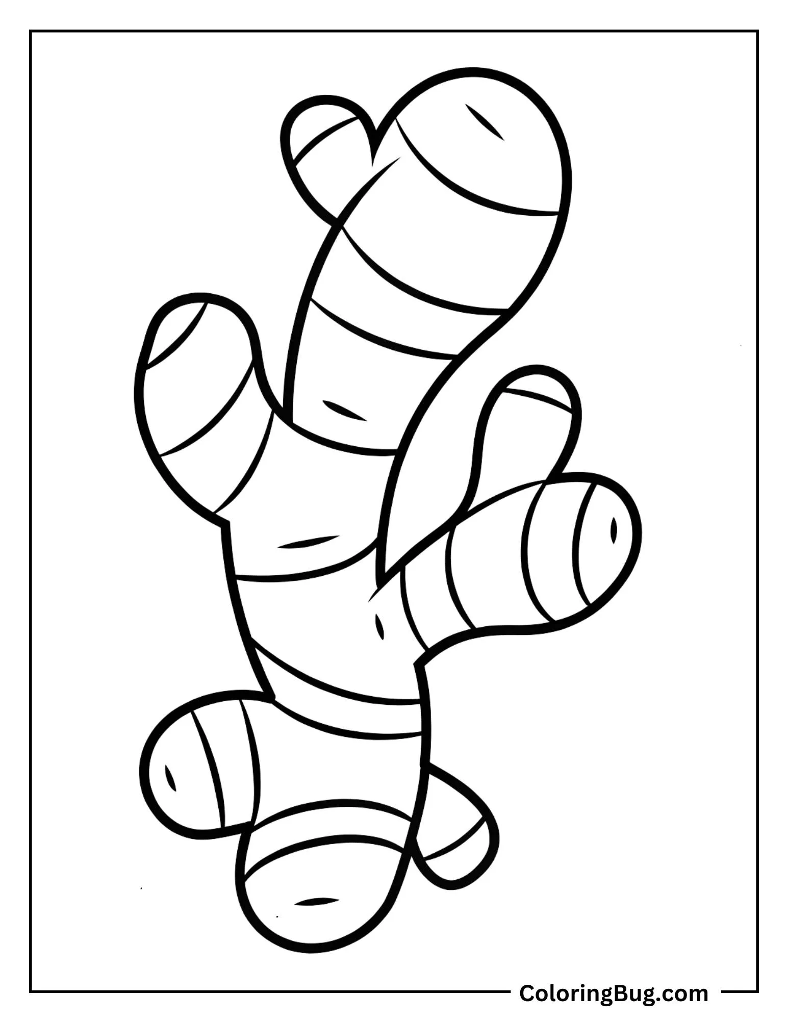 Fresh Stalk Of Ginger Root Coloring Sheet