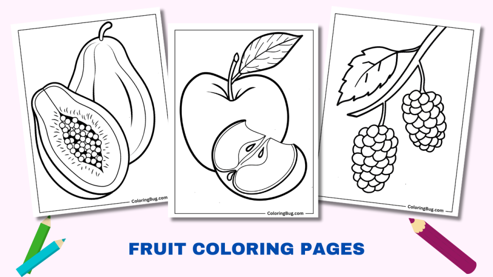 40 Fruit Coloring Pages (Free Printable PDFs)
