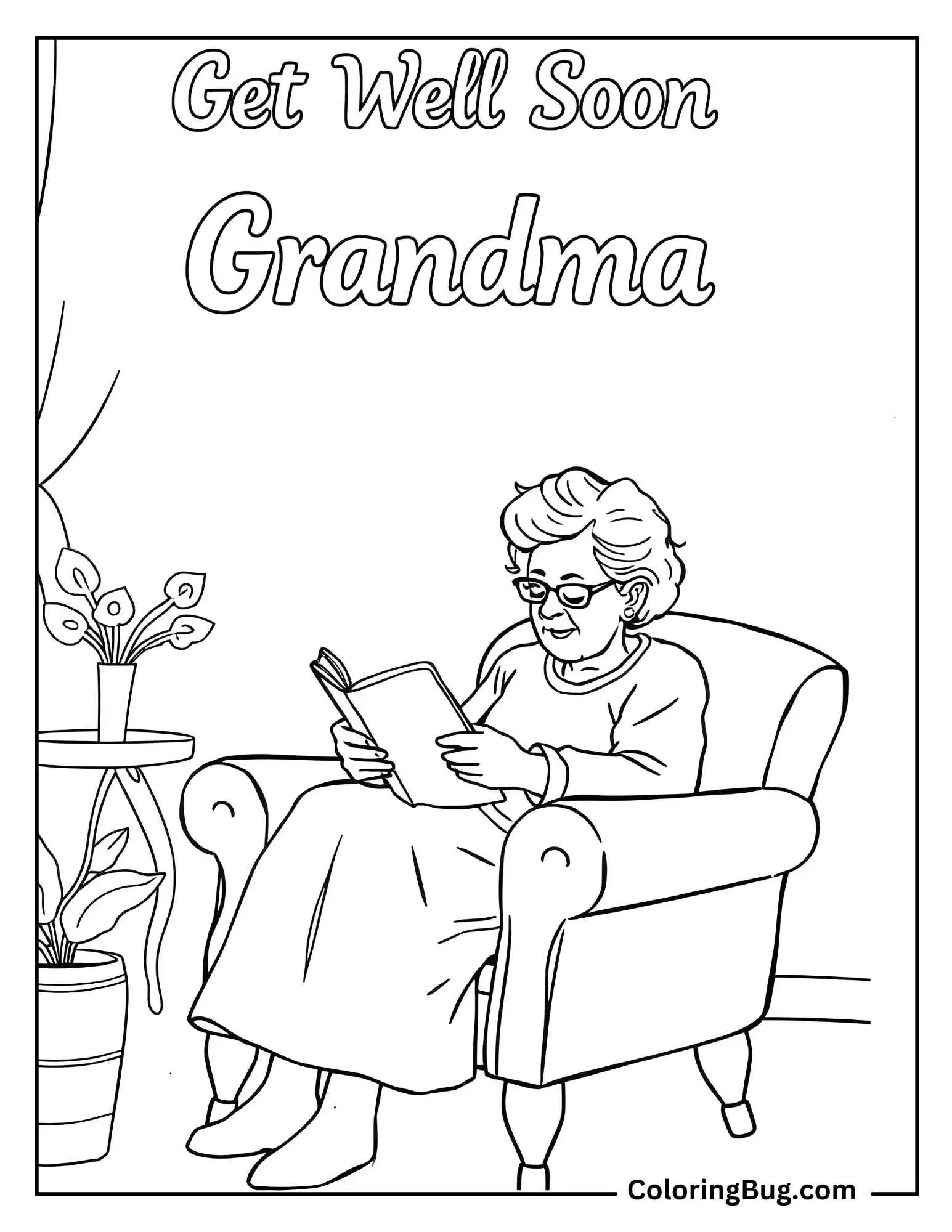 Get Well Soon Grandma Coloring Sheet