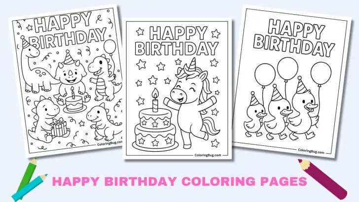 Happy Birthday Coloring Pages